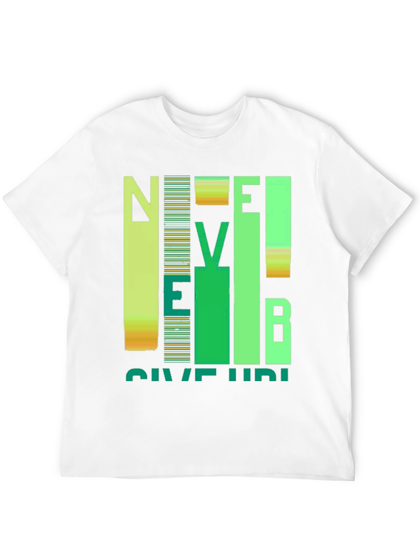 Never Give Up Graphic Print Crew Neck T-Shirt