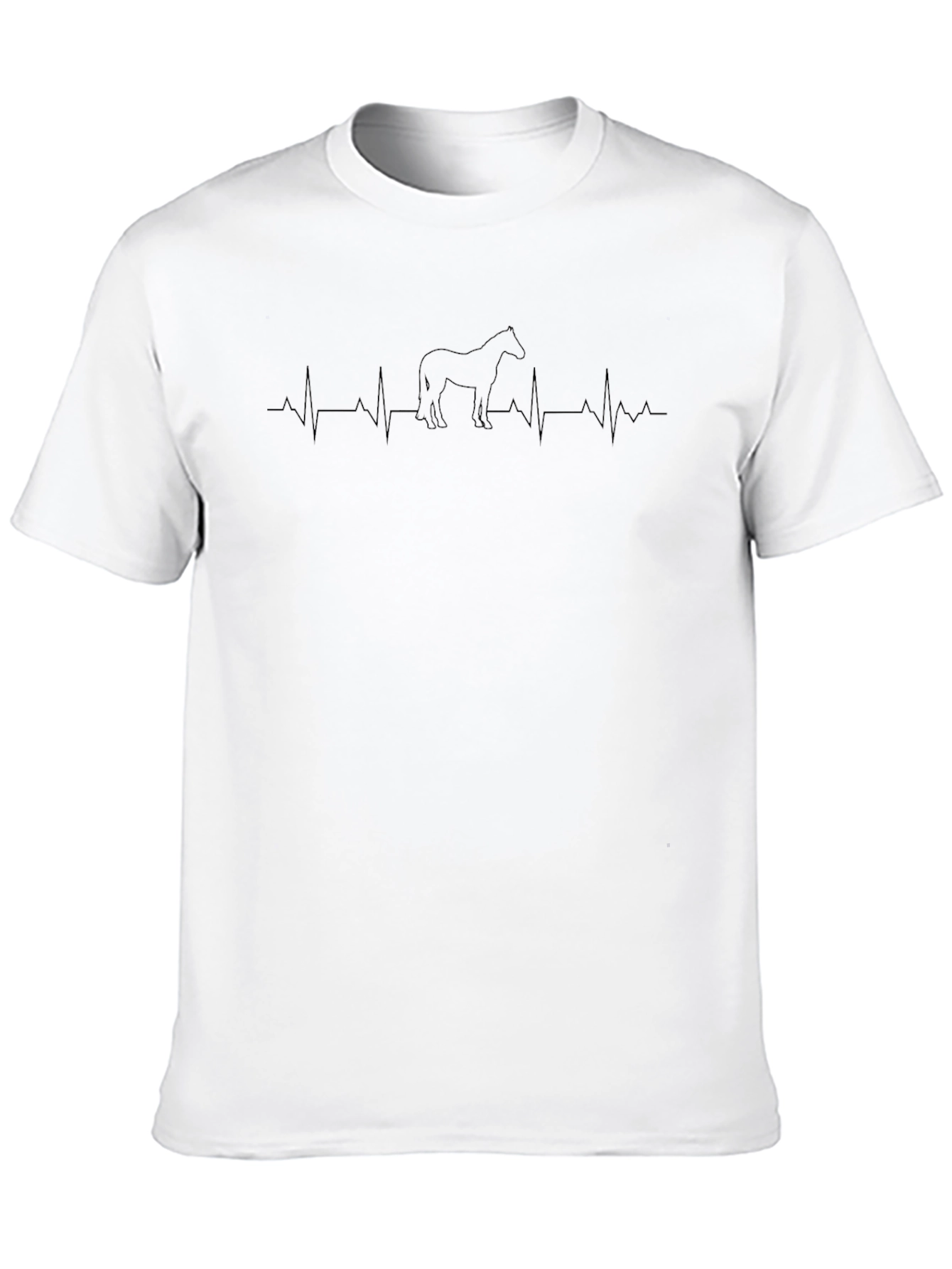Horse Heartbeat Graphic Tee - Black