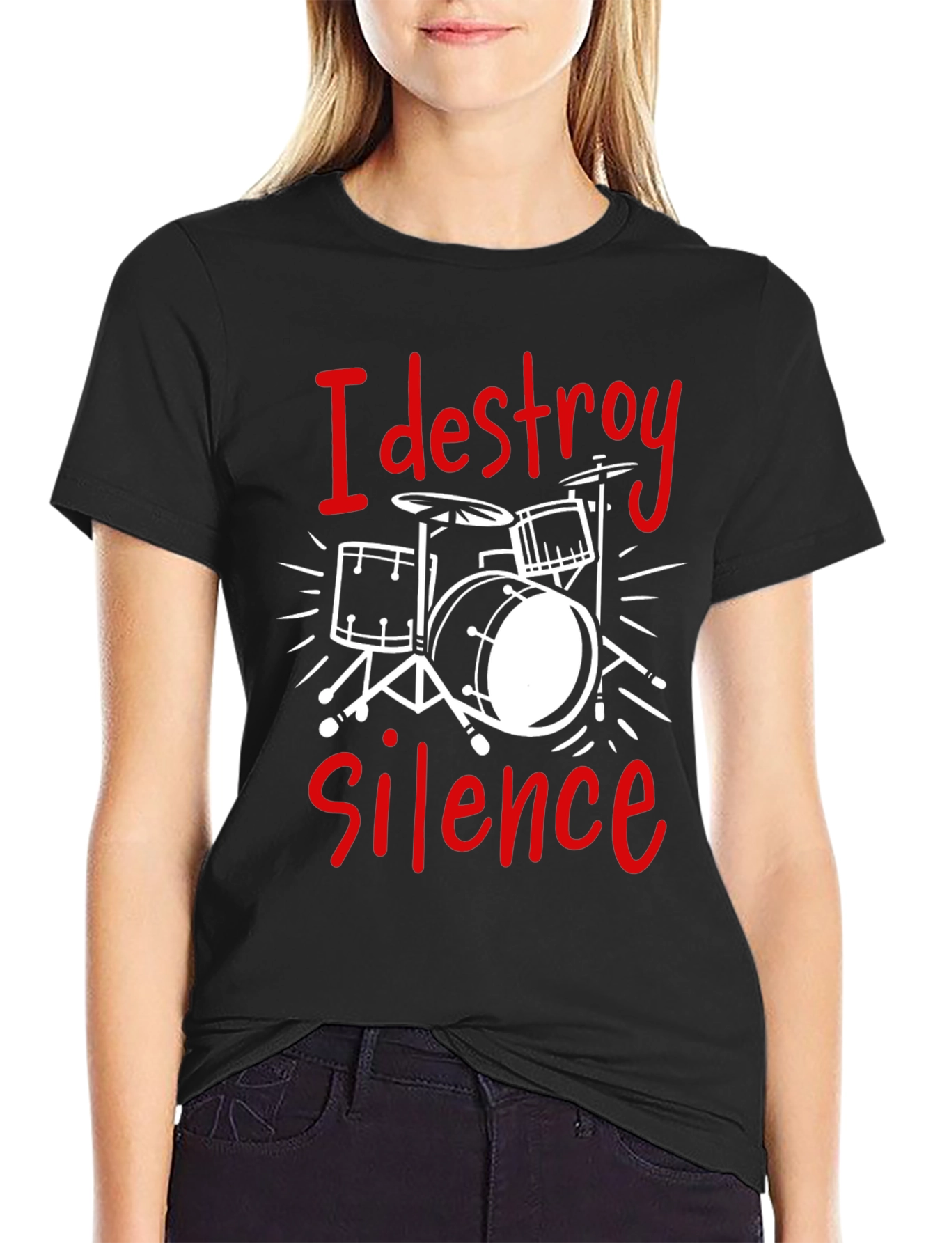 I Destroy Silence Drummer T-Shirt - Black