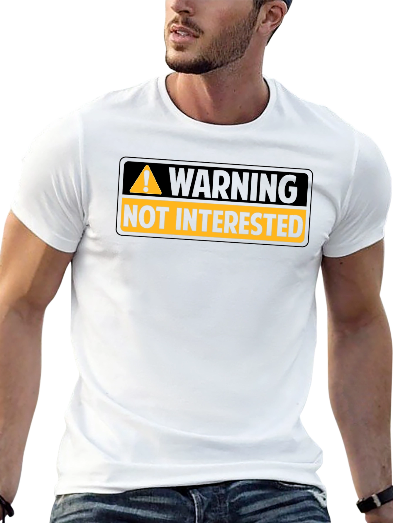 Warning: Not Interested T-Shirt - Bold Graphic Tee