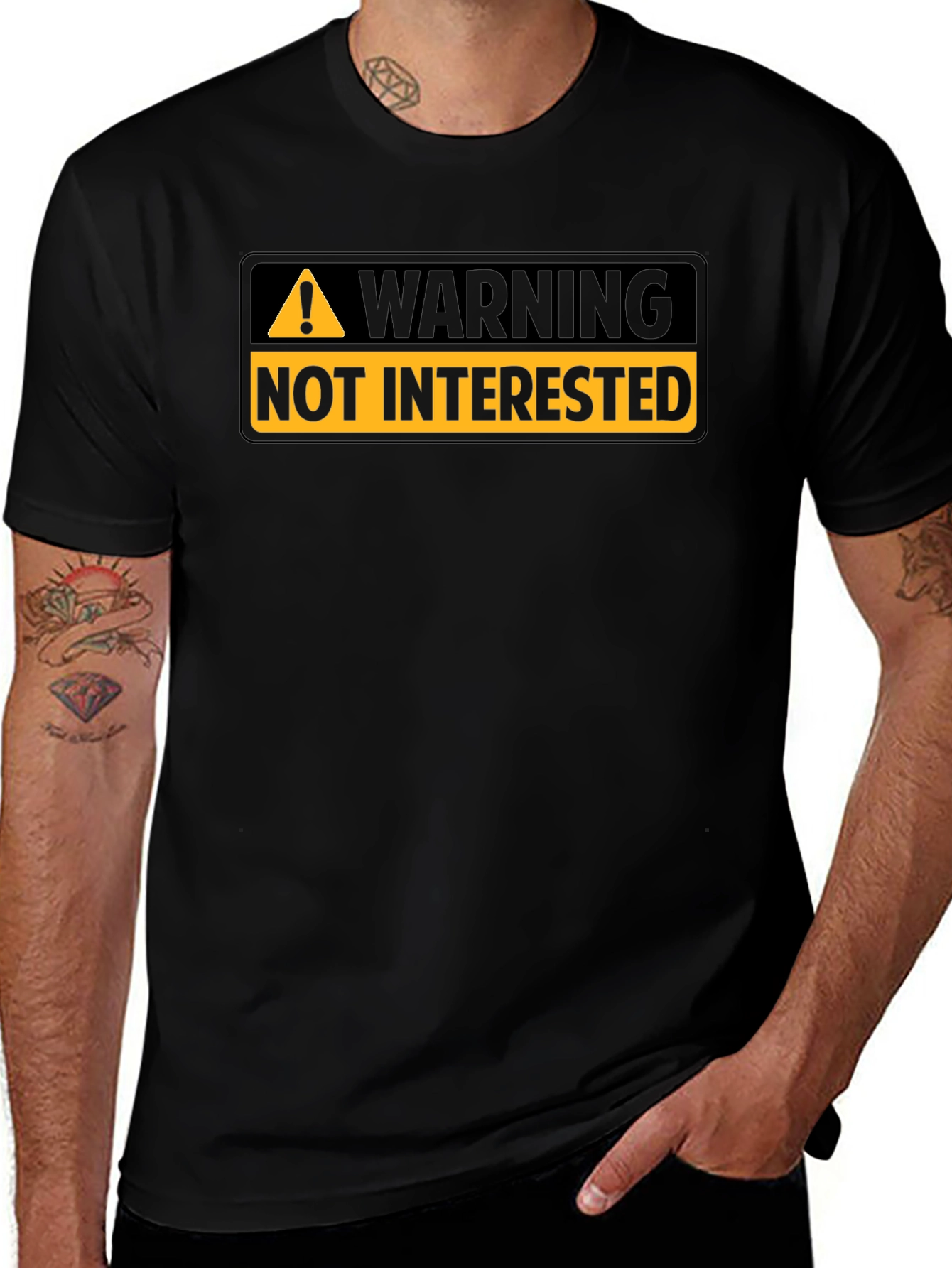 Warning: Not Interested T-Shirt - Bold Graphic Tee