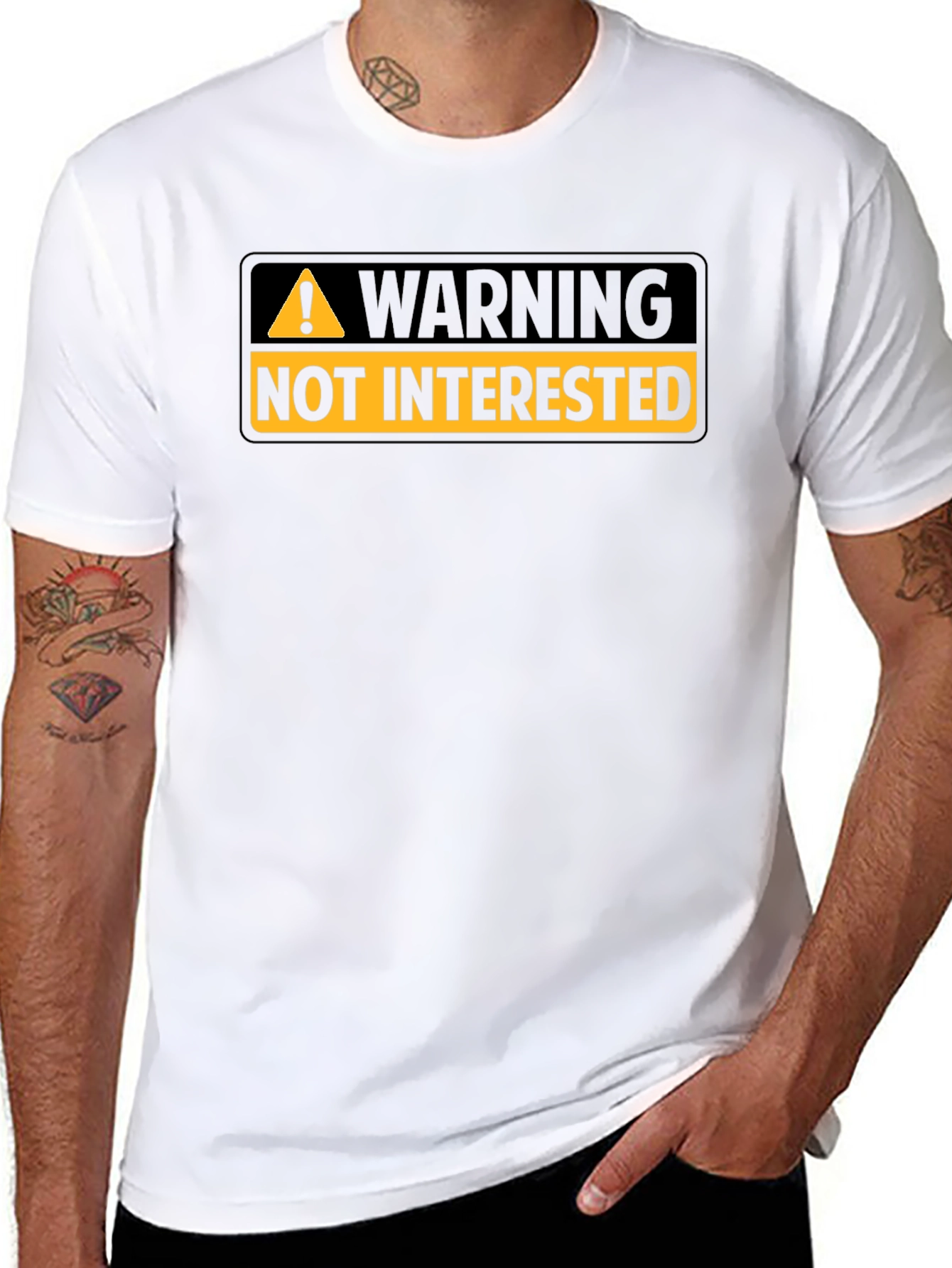 Warning: Not Interested T-Shirt - Bold Graphic Tee