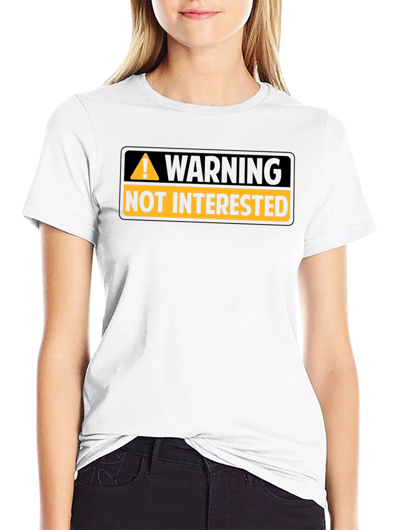 Warning: Not Interested T-Shirt - Bold Graphic Tee