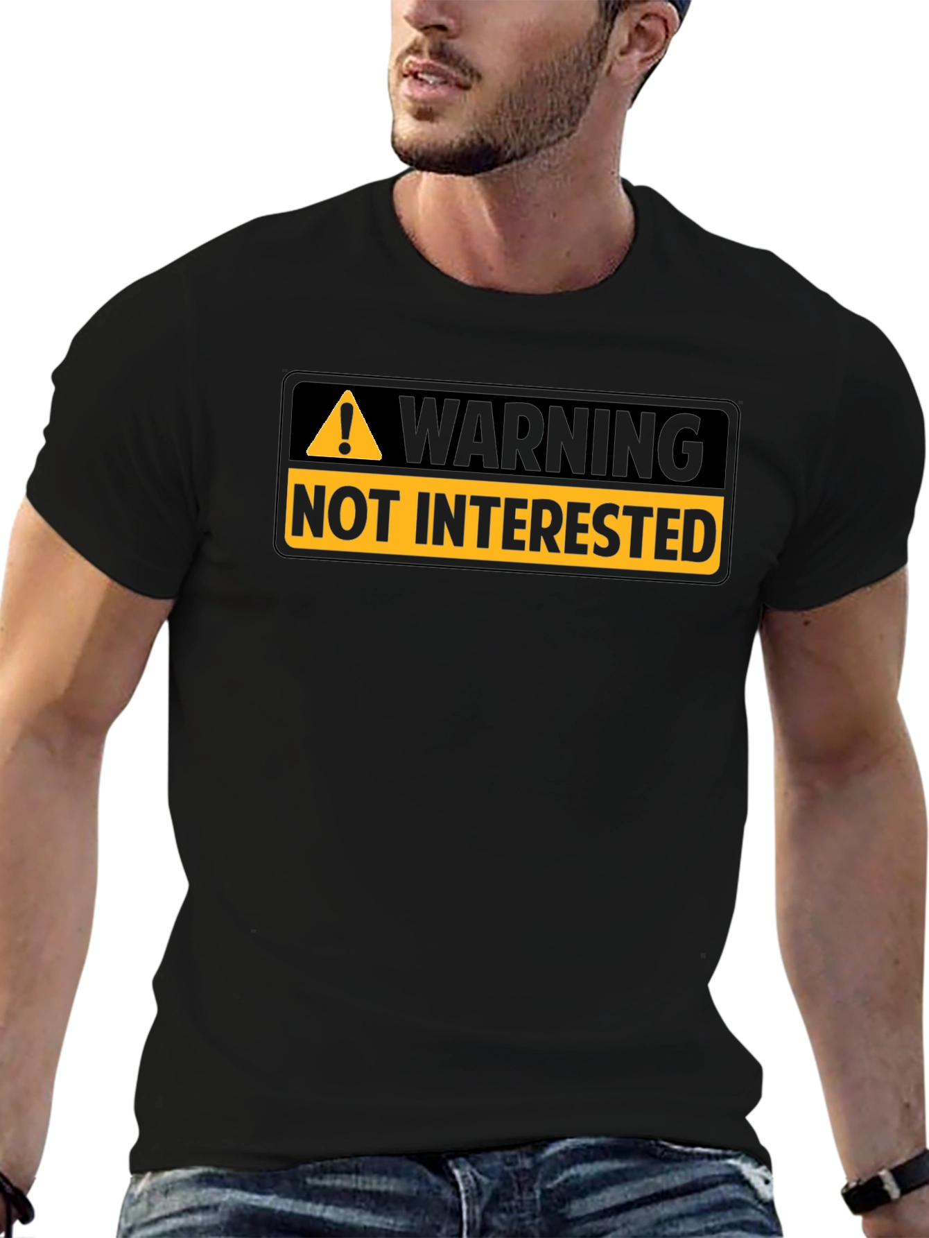Warning: Not Interested T-Shirt - Bold Graphic Tee