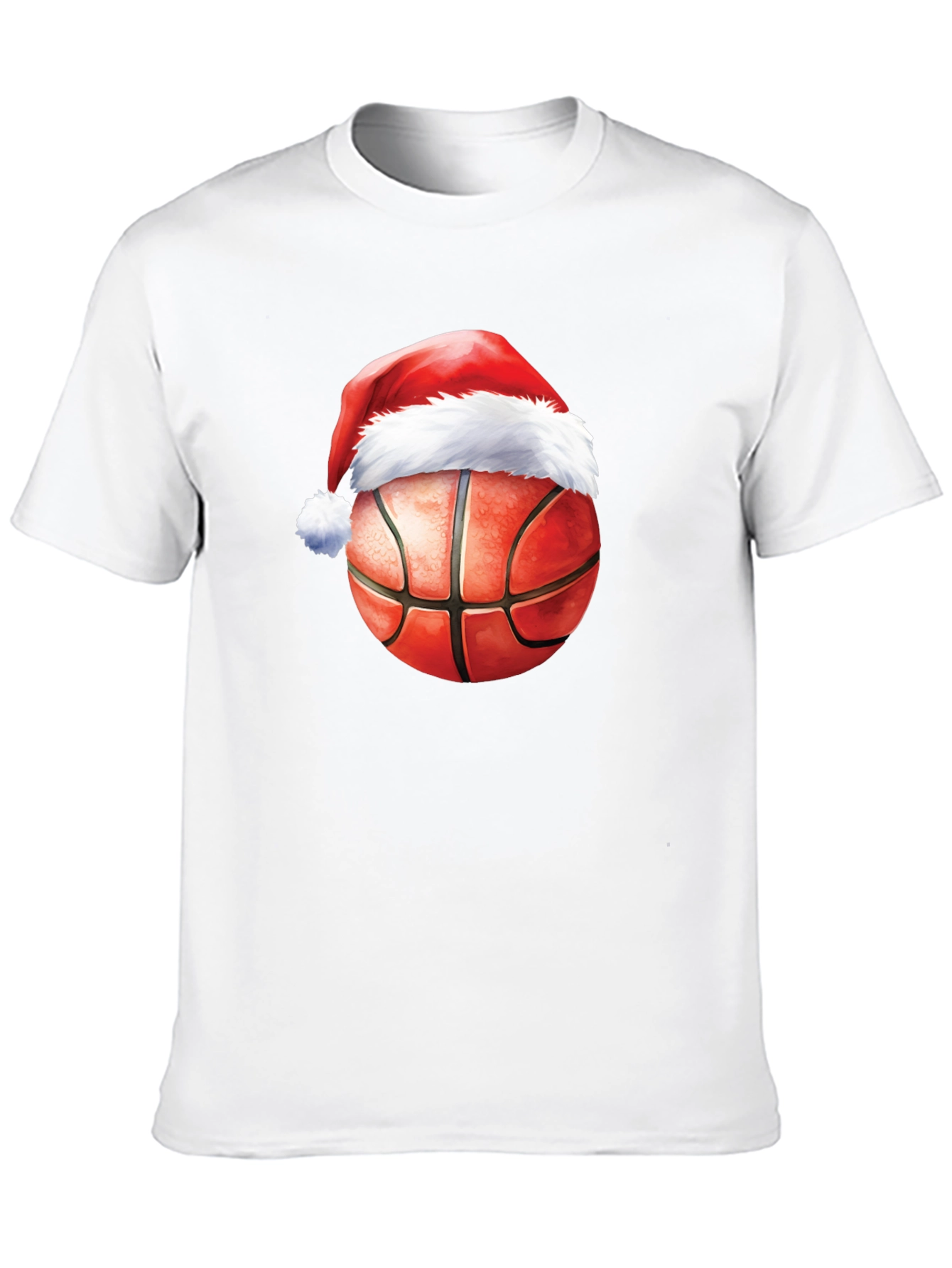 Festive Basketball Santa Hat T-Shirt