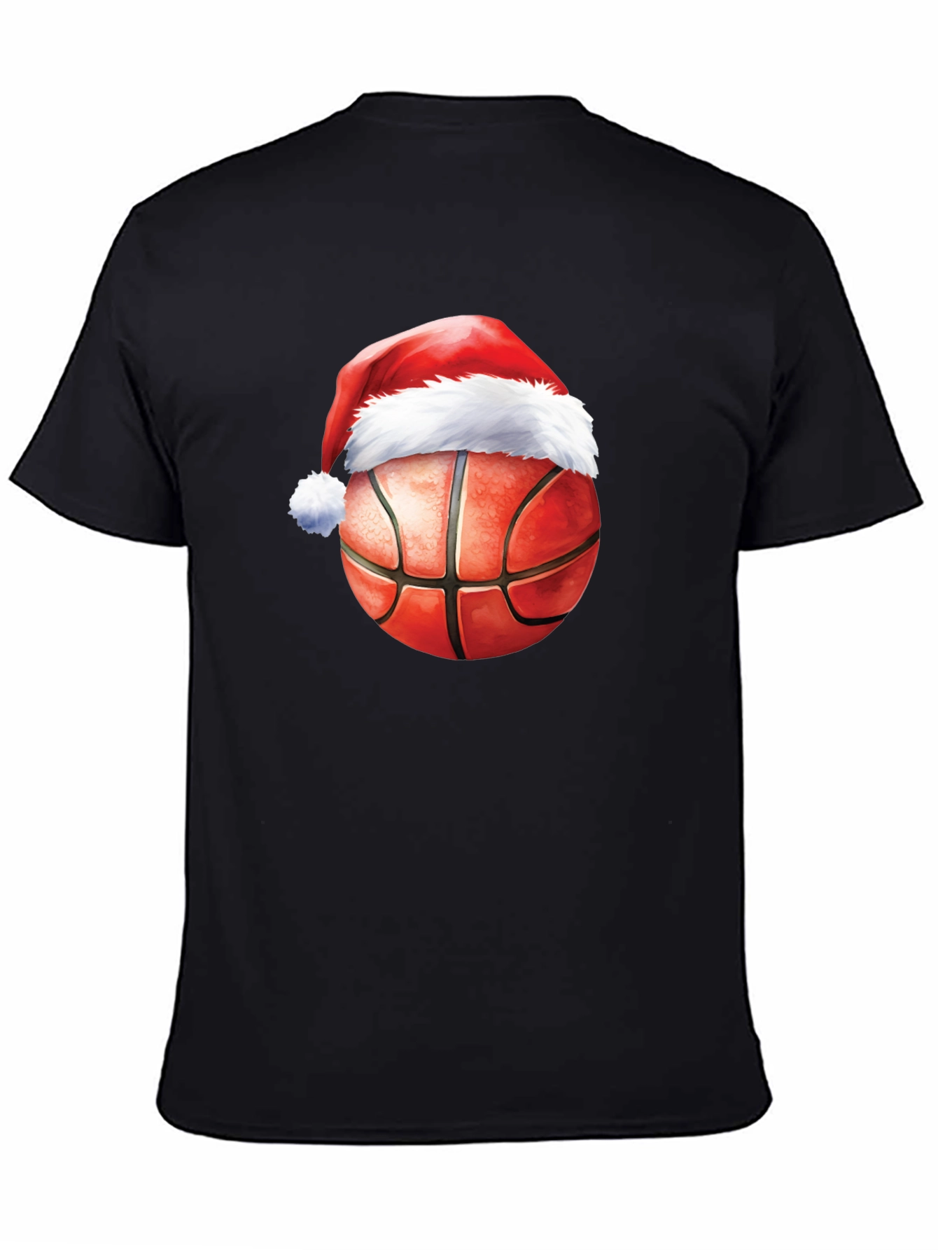 Festive Basketball Santa Hat T-Shirt