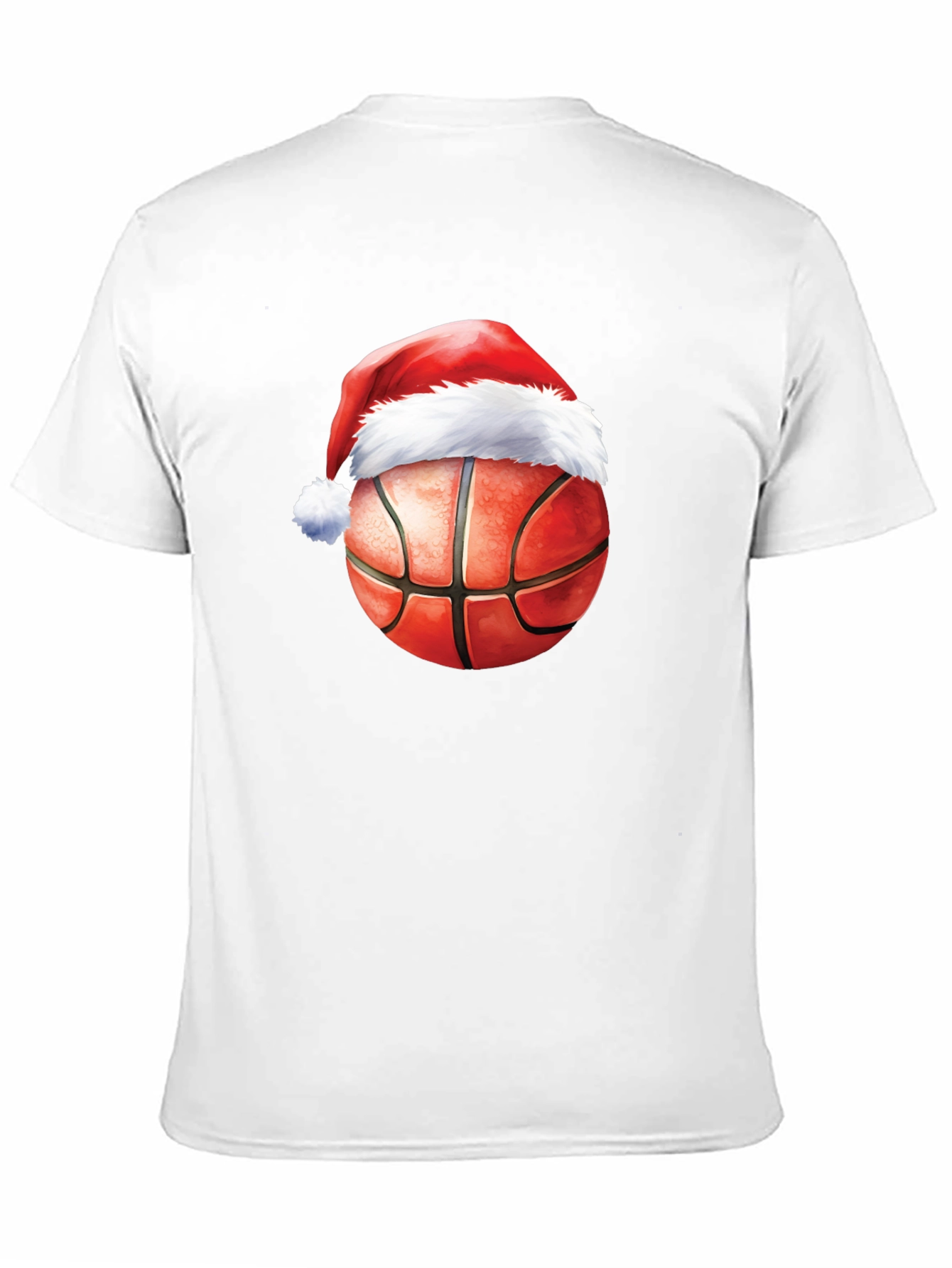 Festive Basketball Santa Hat T-Shirt