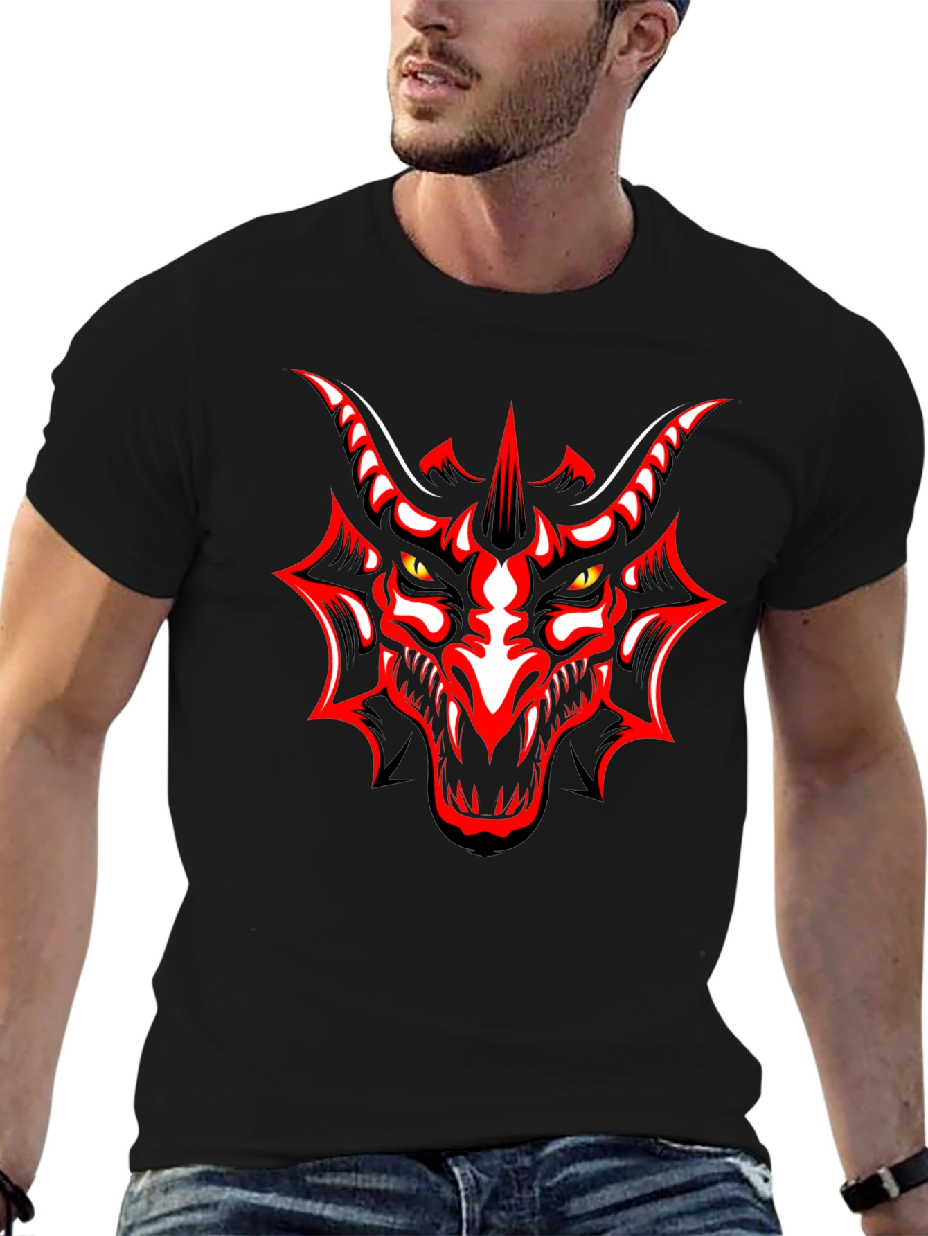 Bold Dragon Graphic Black T-Shirt