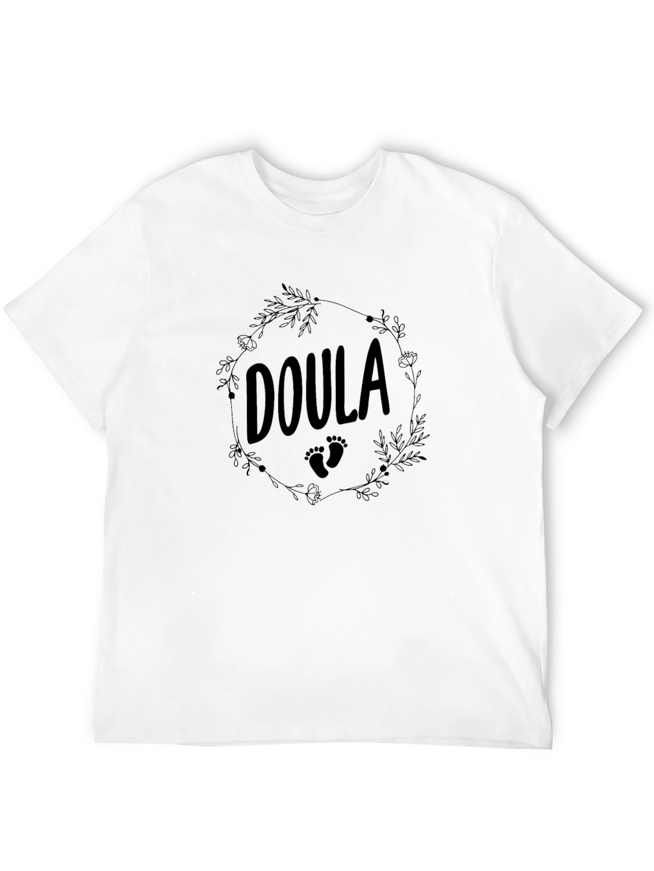 Doula Floral Wreath Graphic T-Shirt