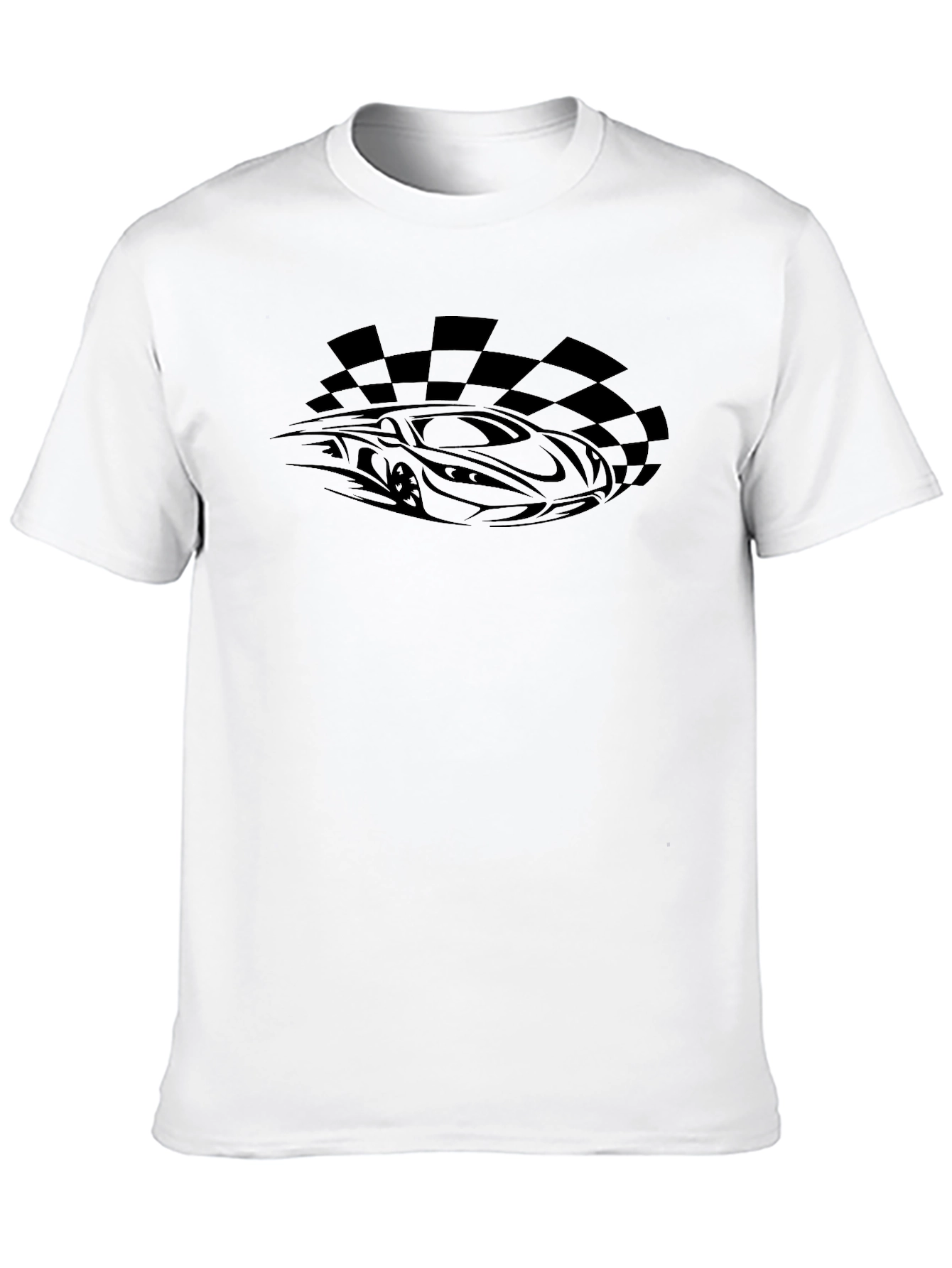Mens Black Race Car Graphic T-Shirt