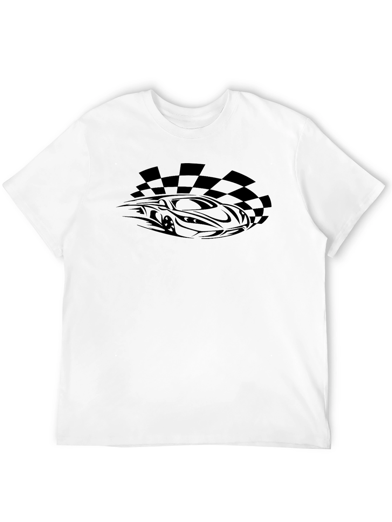 Mens Black Race Car Graphic T-Shirt