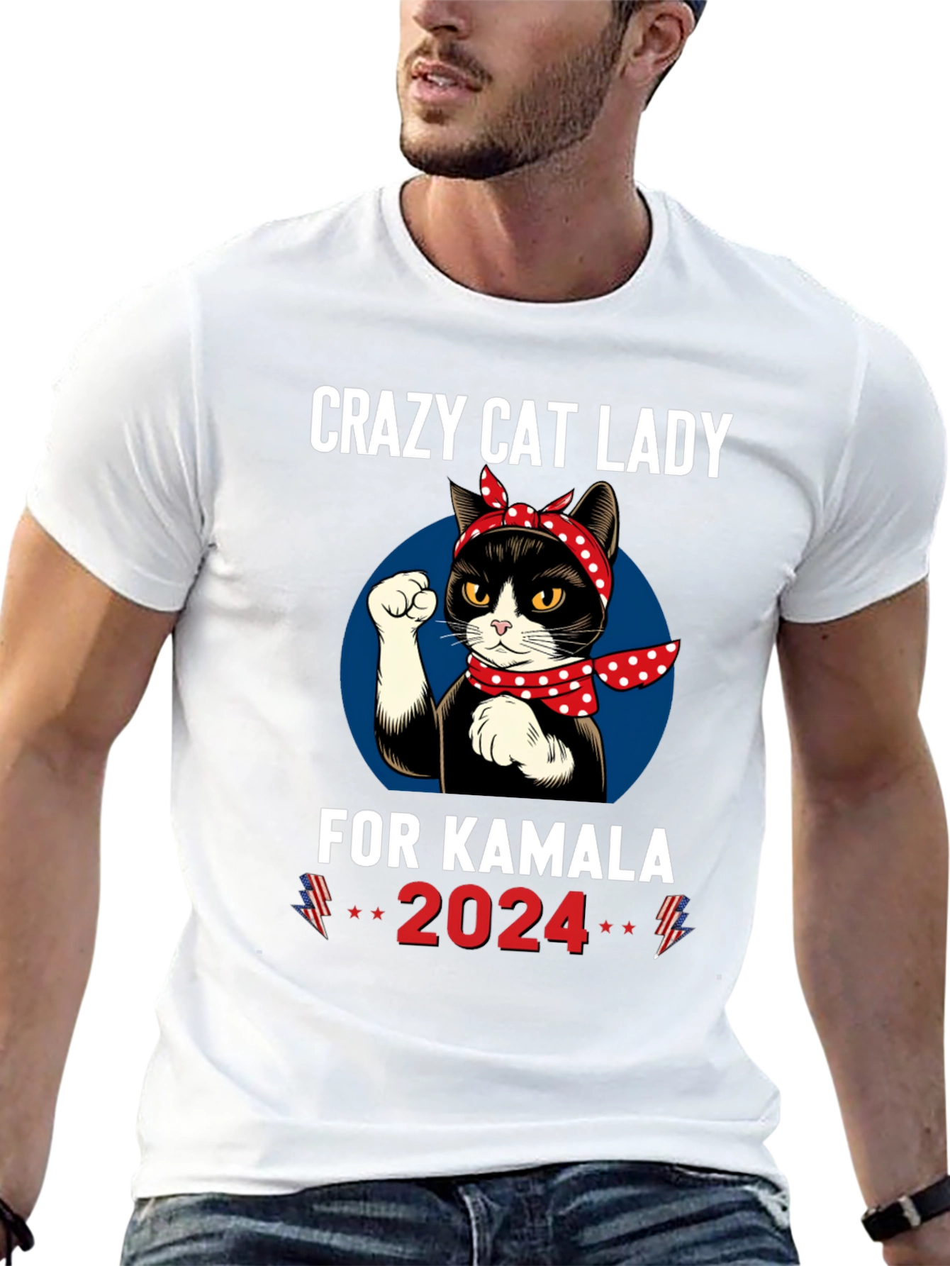 Crazy Cat Lady for Kamala 2024 T-Shirt