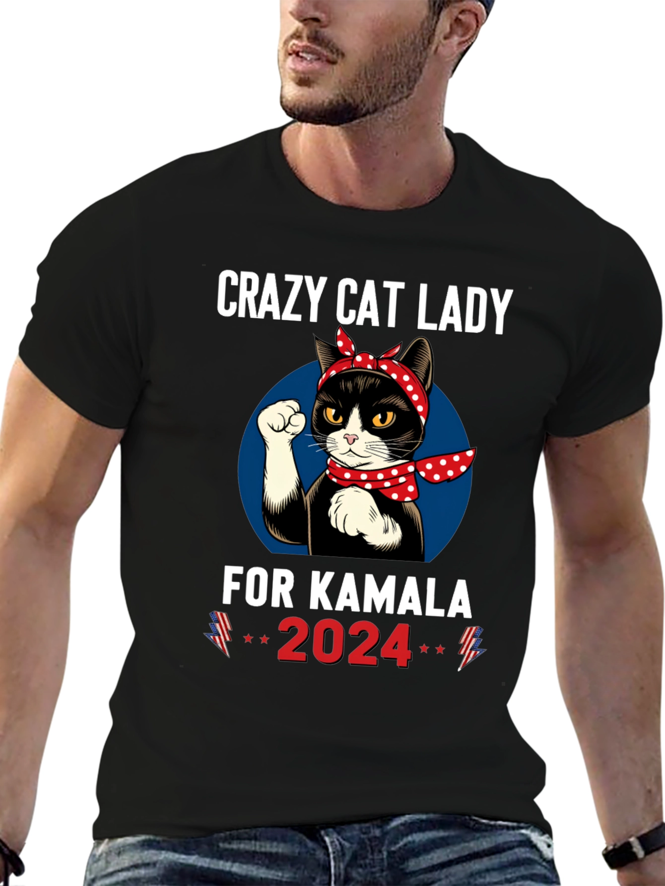 Crazy Cat Lady for Kamala 2024 T-Shirt