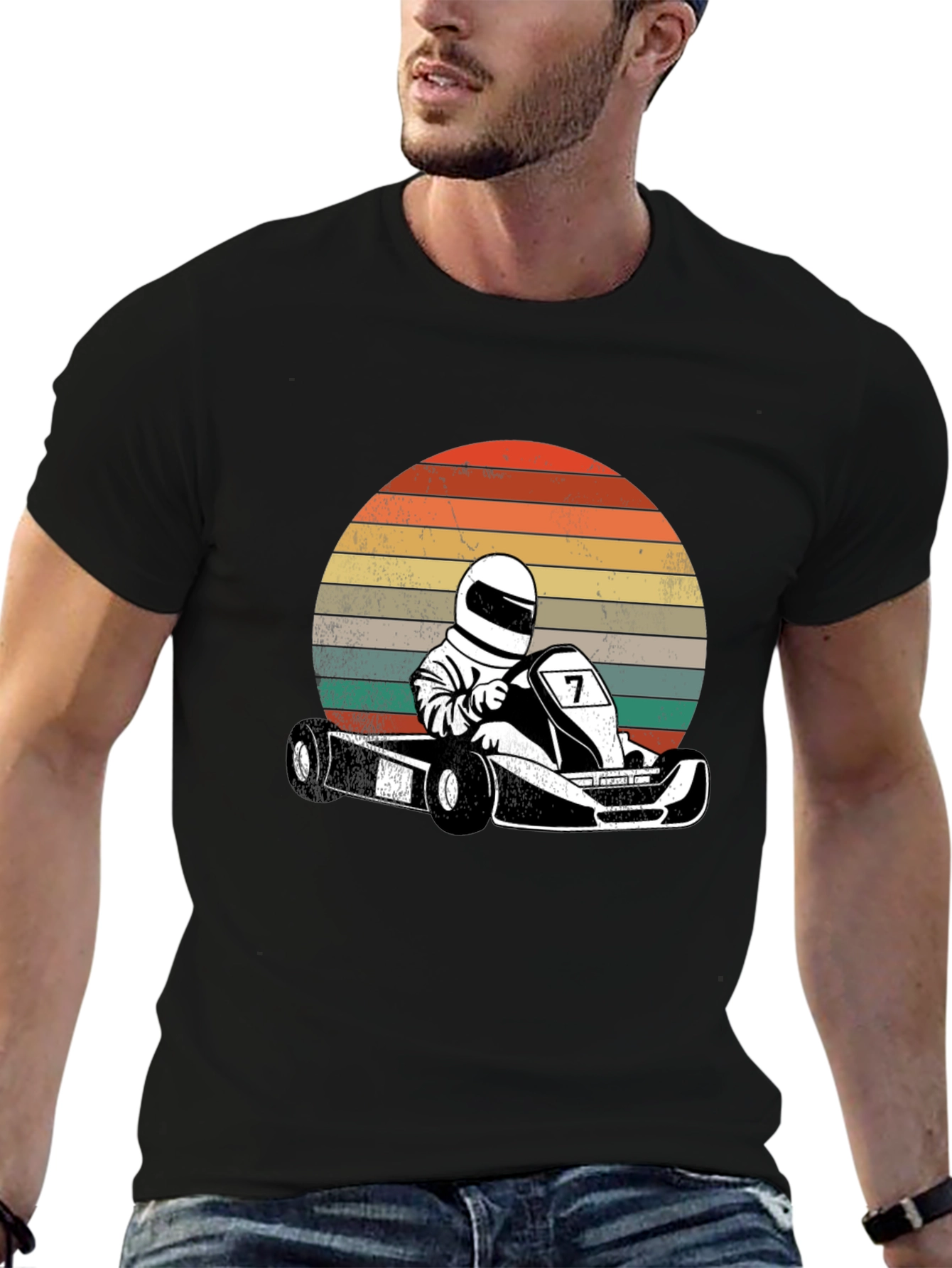 Retro Go-Kart Racer Graphic T-Shirt