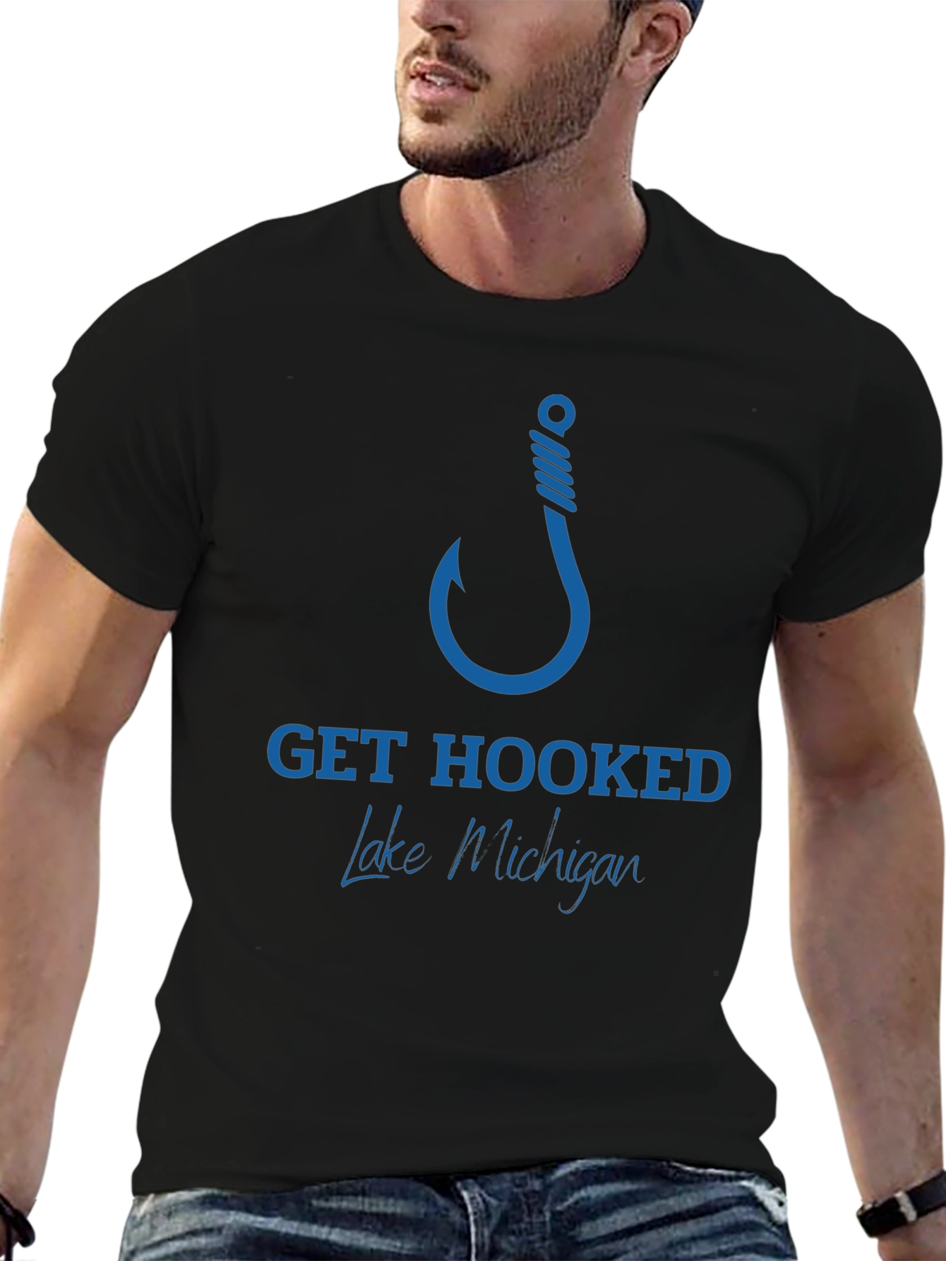 Get Hooked Lake Michigan Fishing T-Shirt