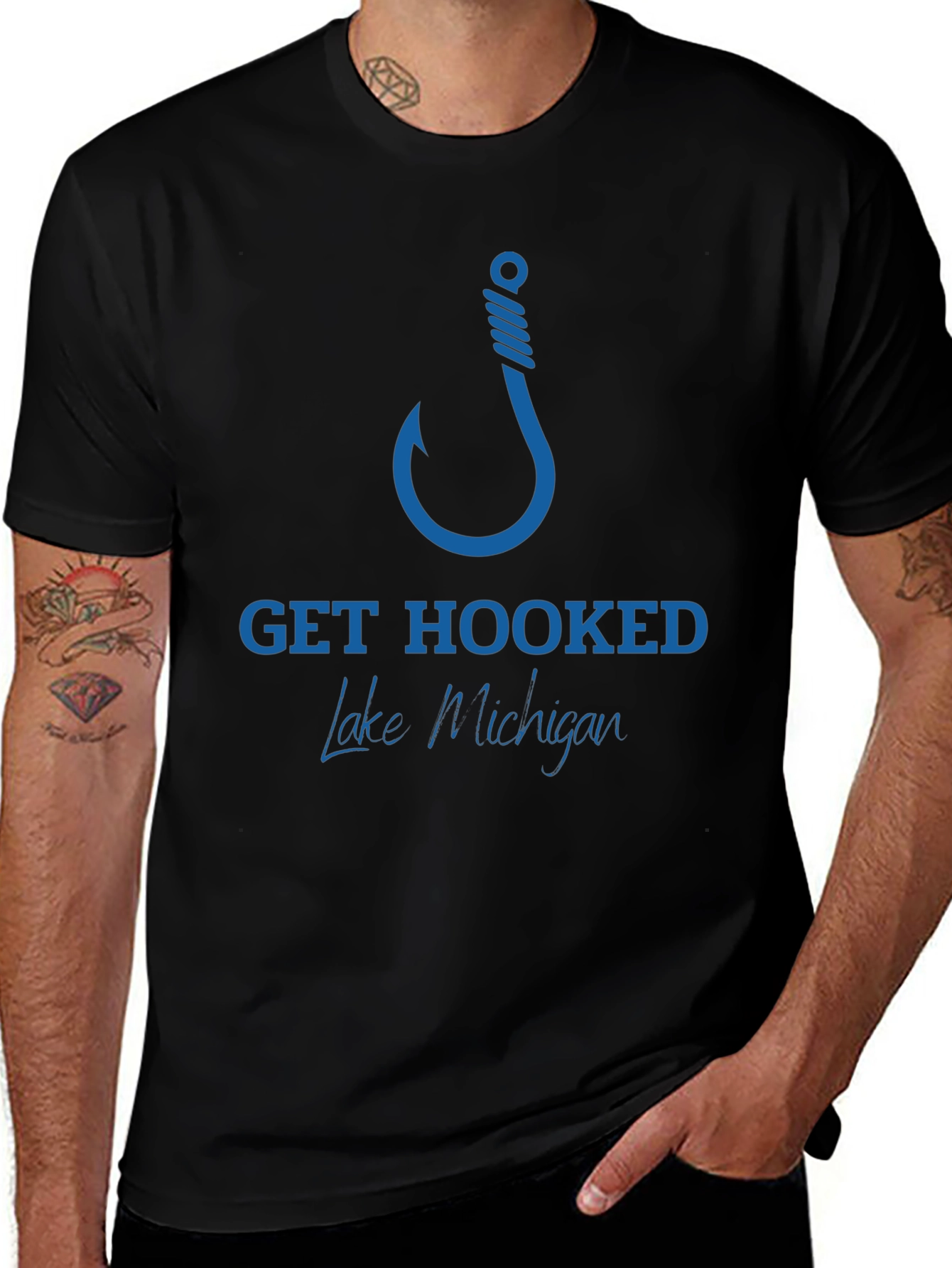 Get Hooked Lake Michigan Fishing T-Shirt