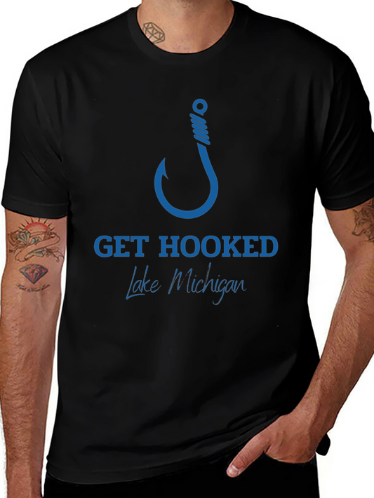 Get Hooked Lake Michigan Fishing T-Shirt