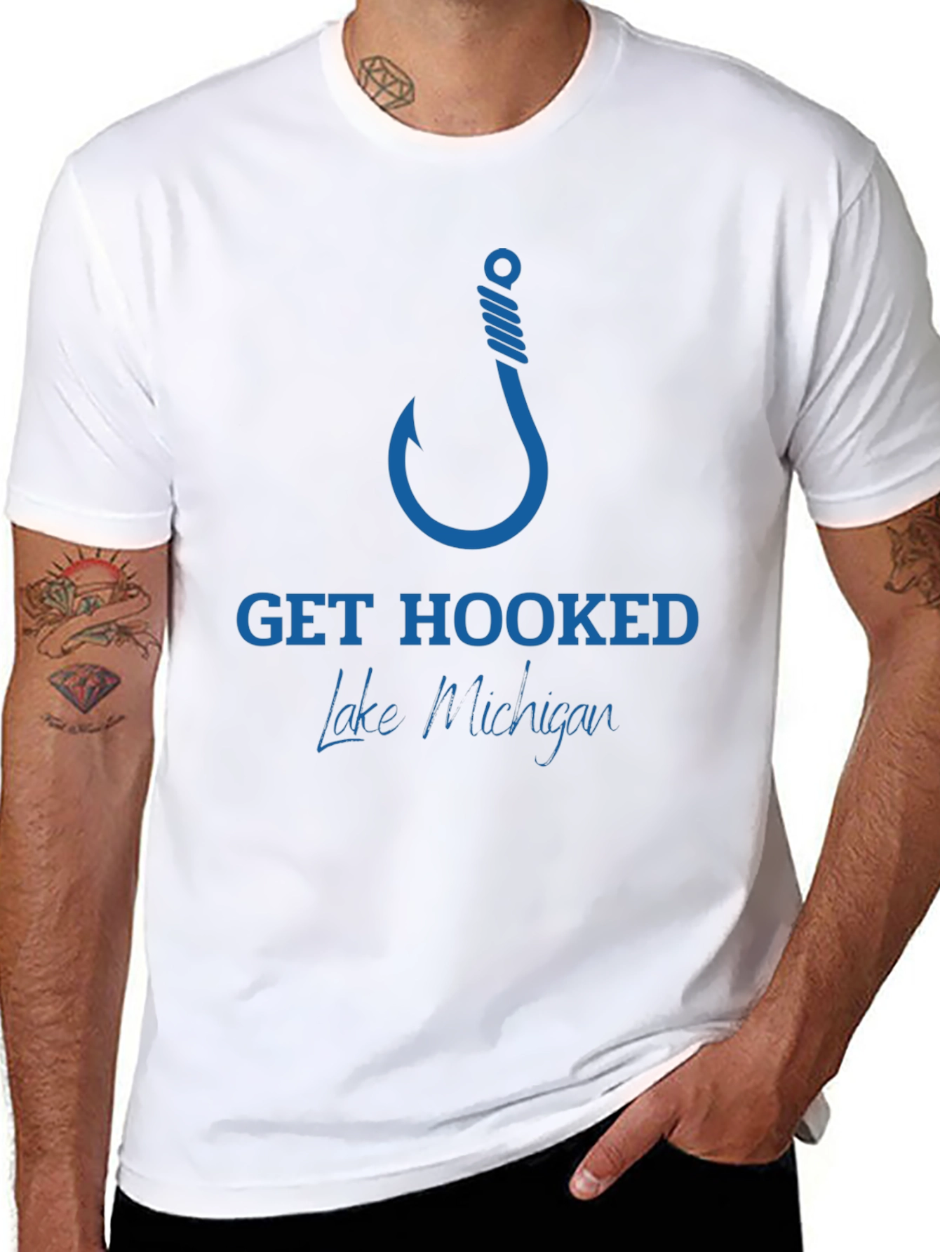 Get Hooked Lake Michigan Fishing T-Shirt