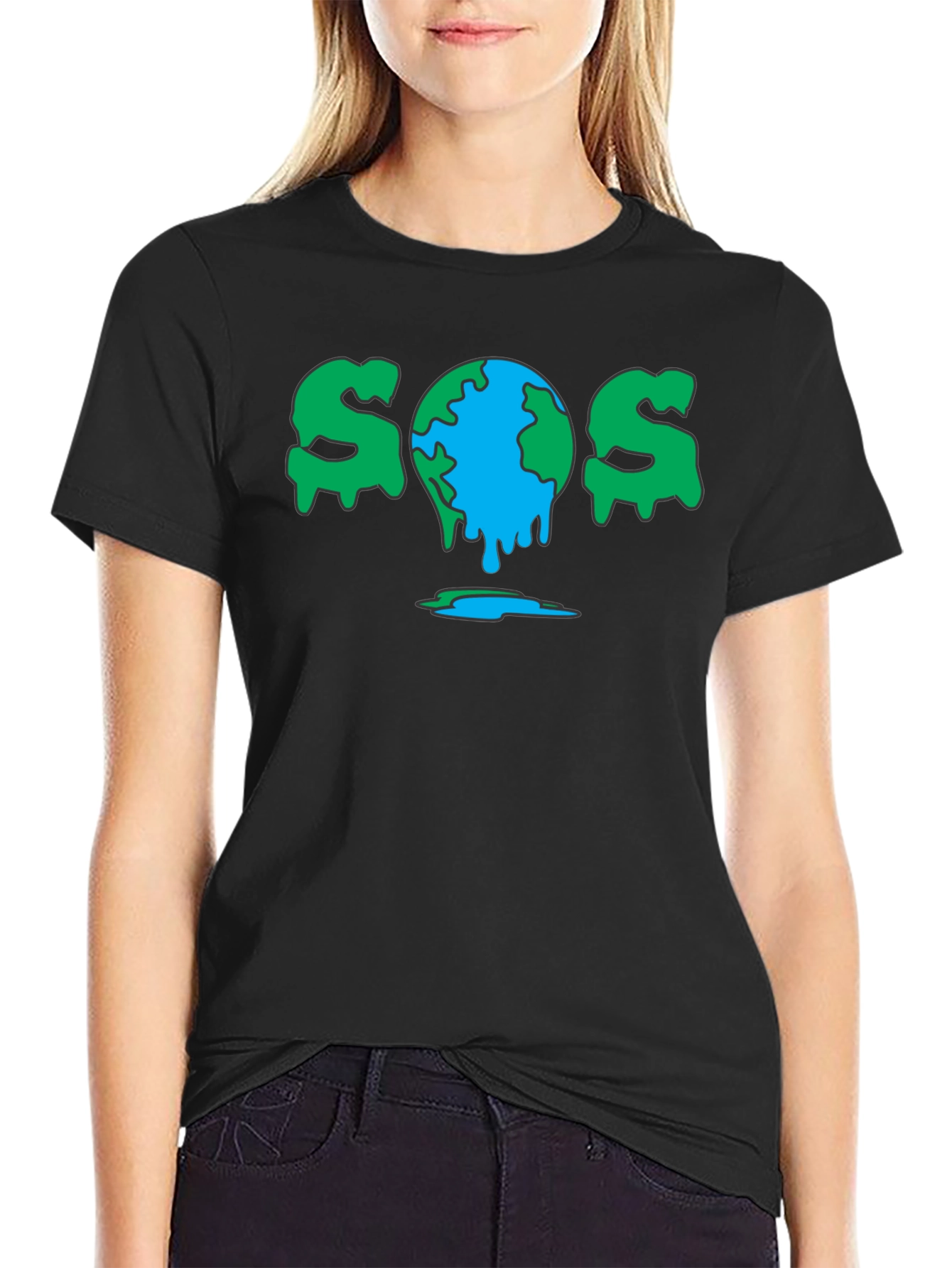 SOS Earth Graphic T-Shirt - Black Unisex Tee