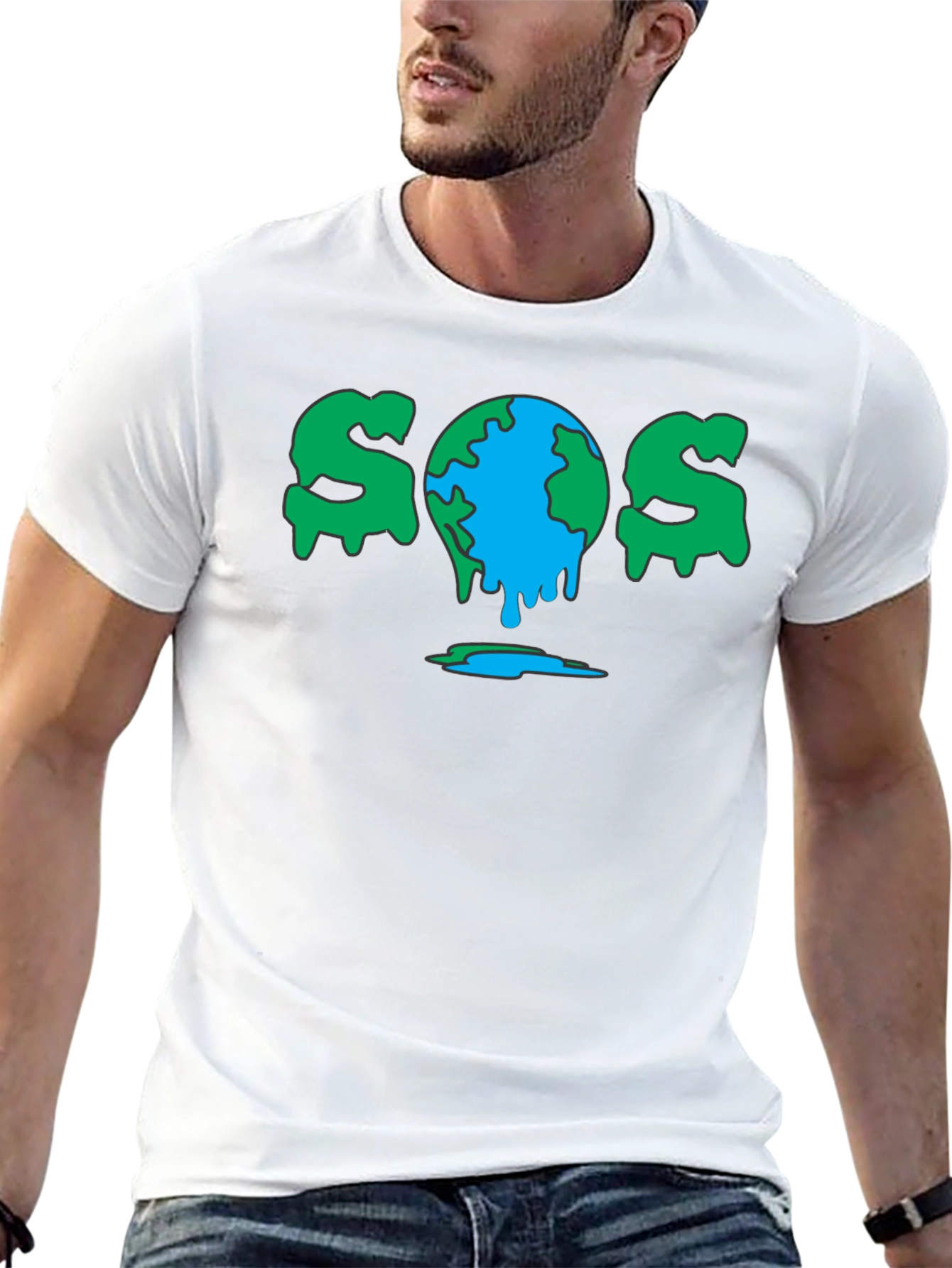 SOS Earth Graphic T-Shirt - Black Unisex Tee