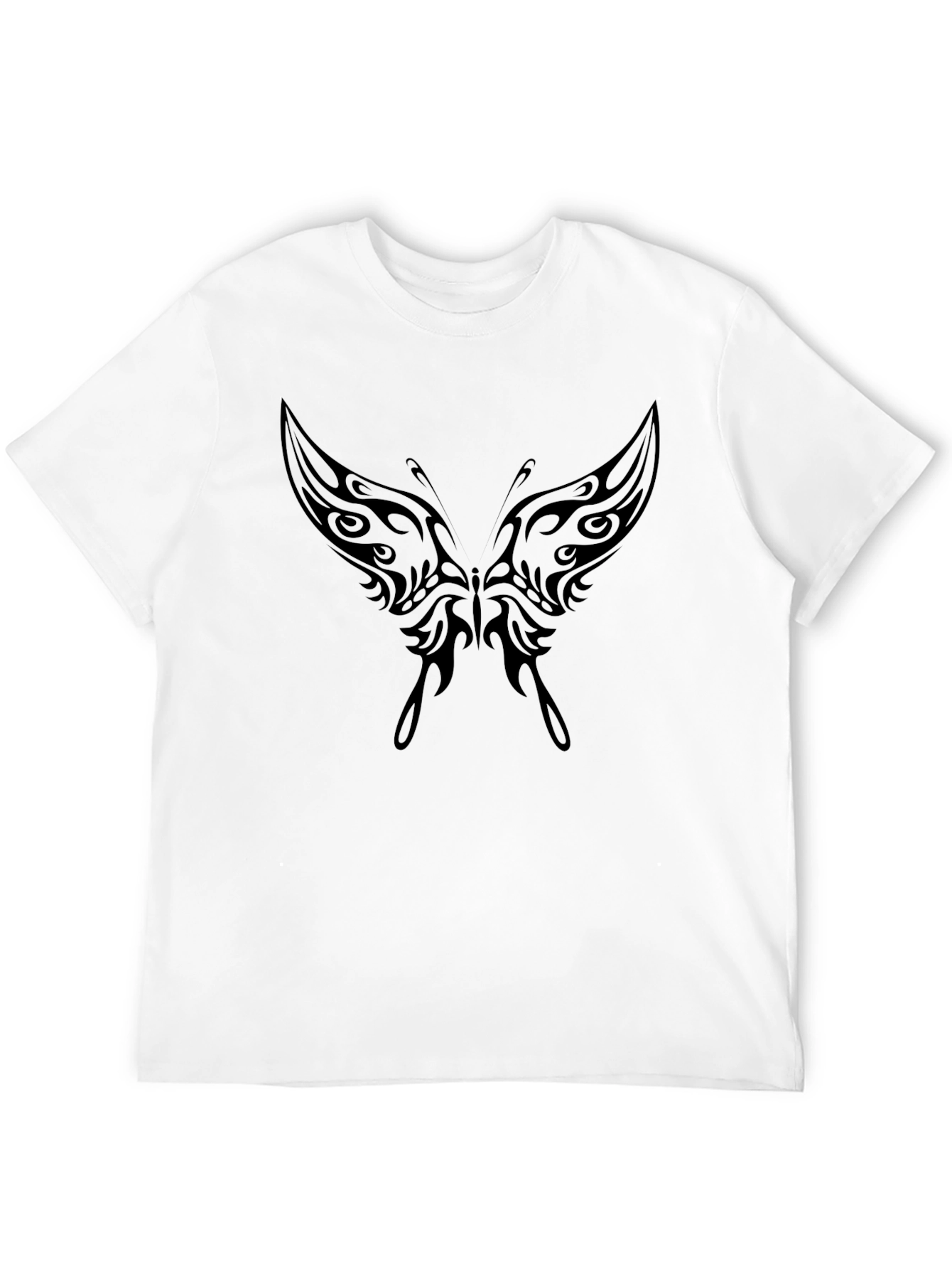 Tribal Butterfly Graphic Tee - Black Casual Shirt