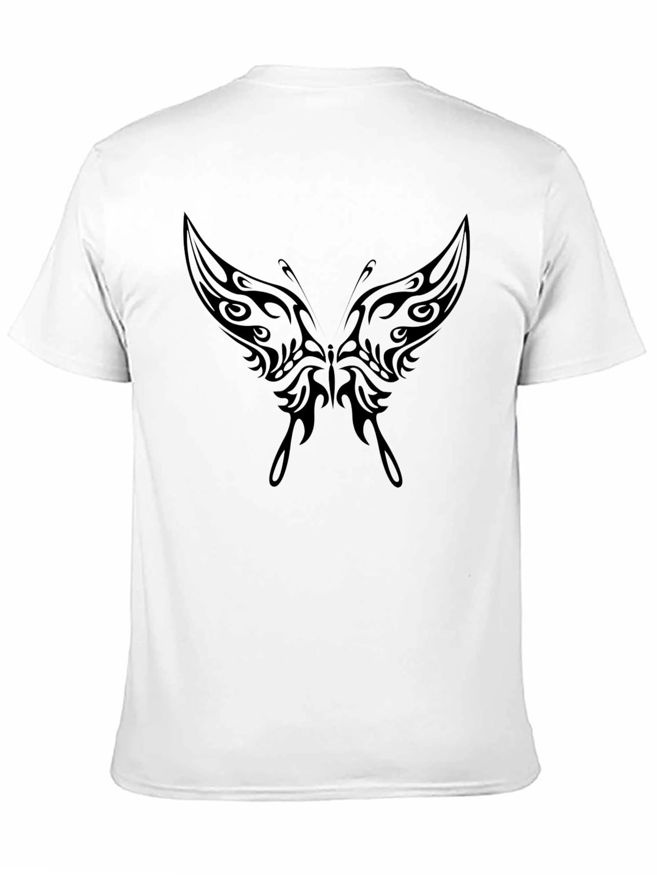 Tribal Butterfly Graphic Tee - Black Casual Shirt