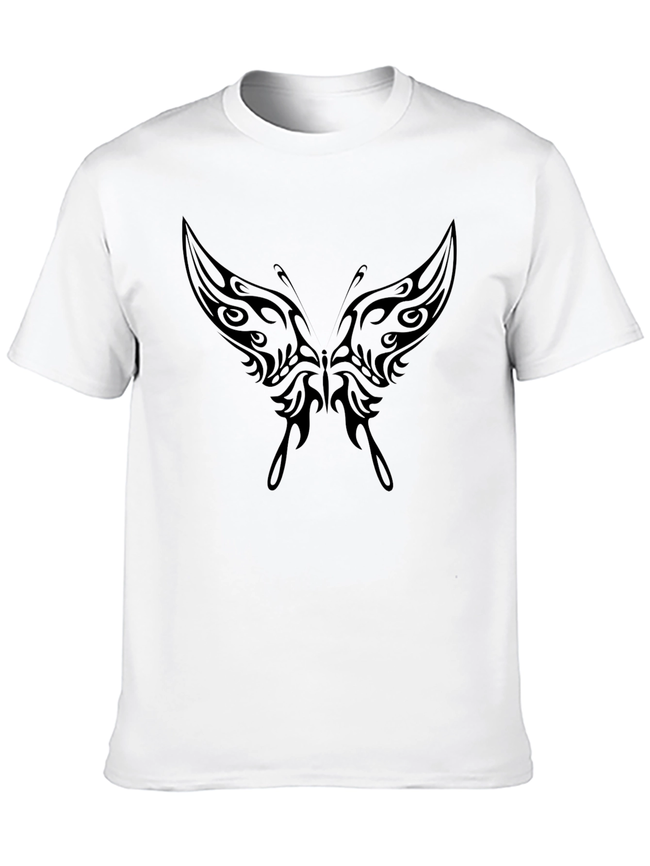 Tribal Butterfly Graphic Tee - Black Casual Shirt