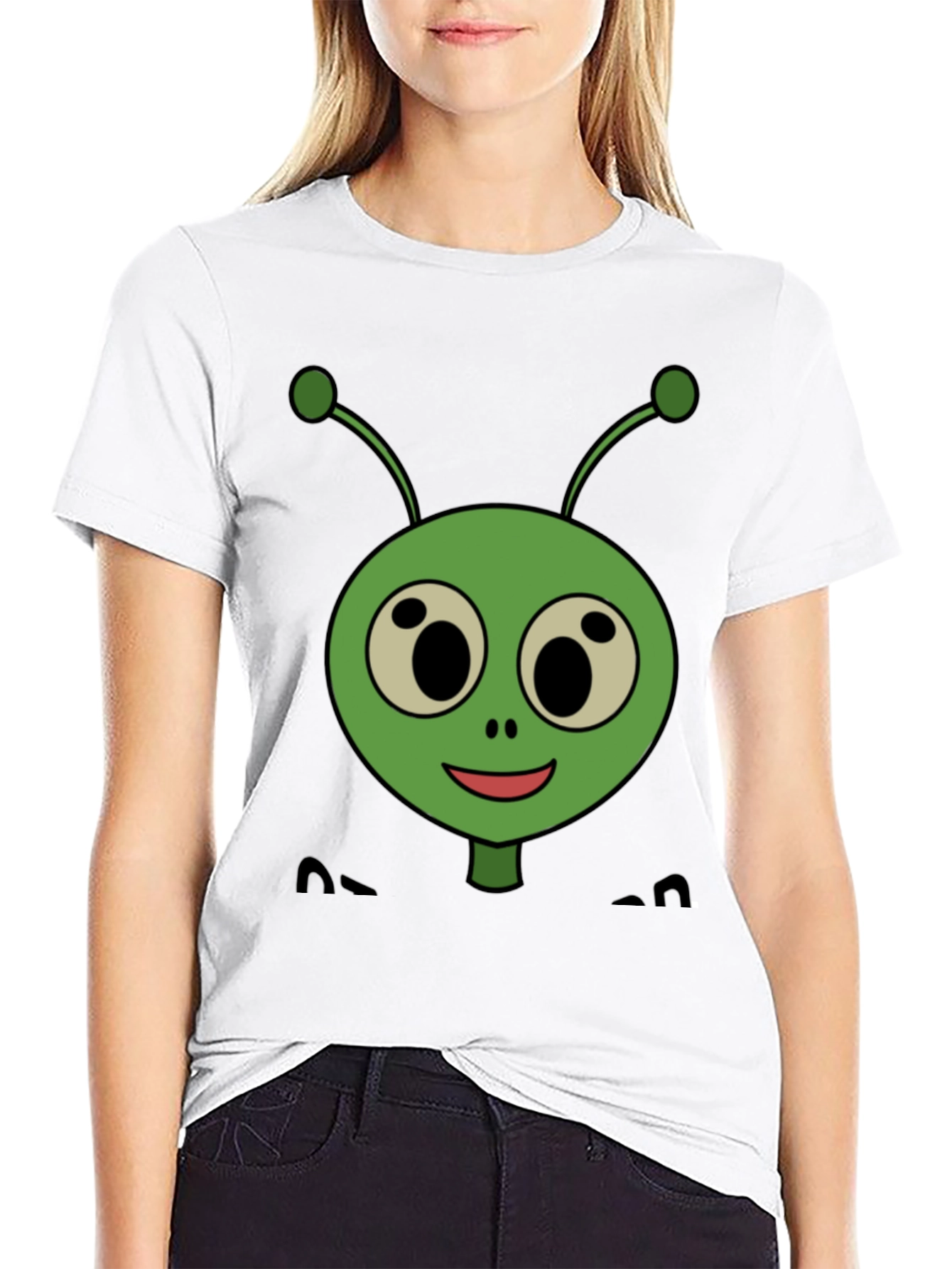 Funny Alien Graphic T-Shirt - Black