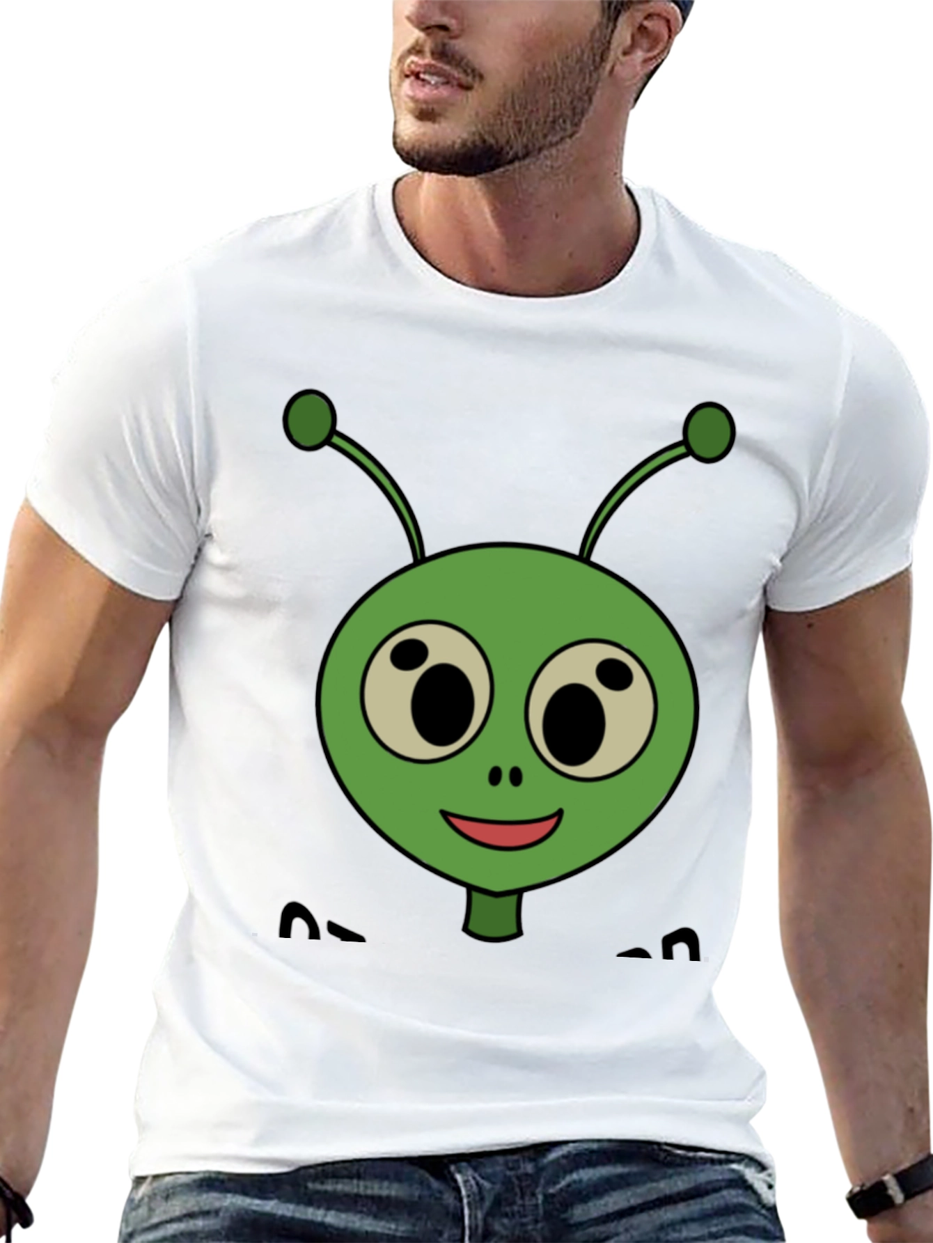 Funny Alien Graphic T-Shirt - Black
