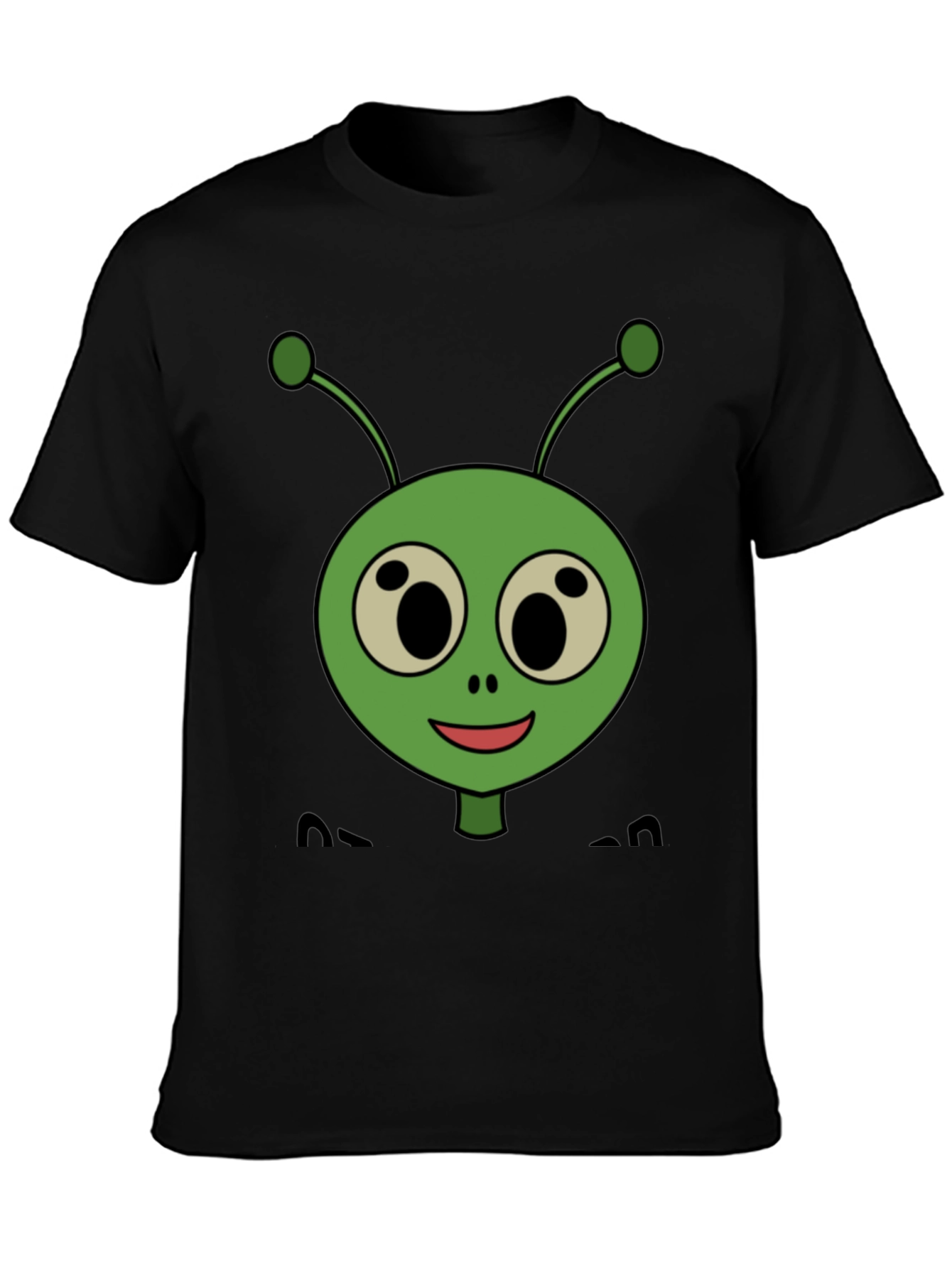 Funny Alien Graphic T-Shirt - Black