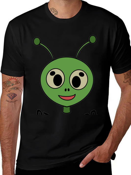 Funny Alien Graphic T-Shirt - Black