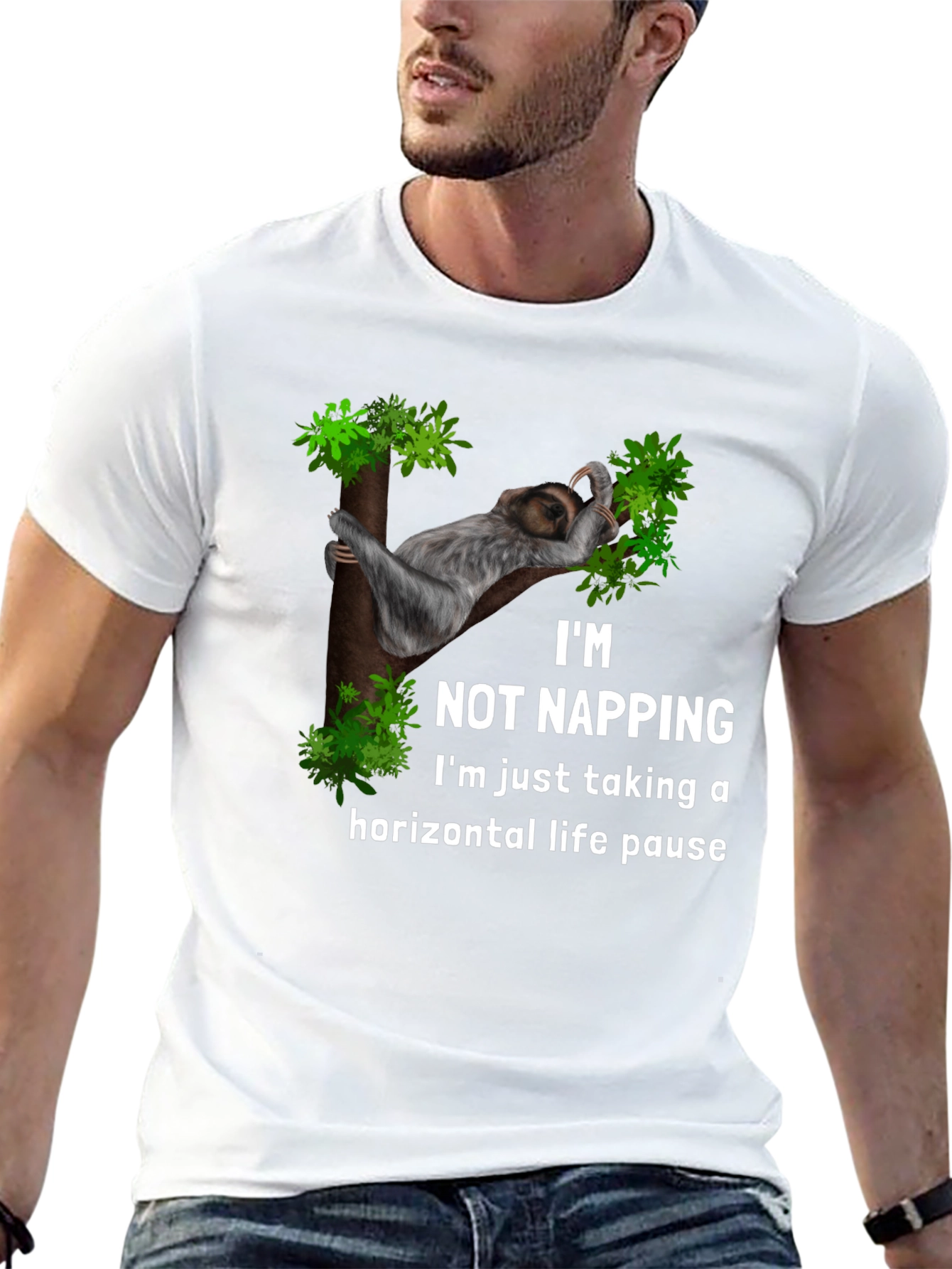 Funny Sloth Horizontal Life Pause T-Shirt