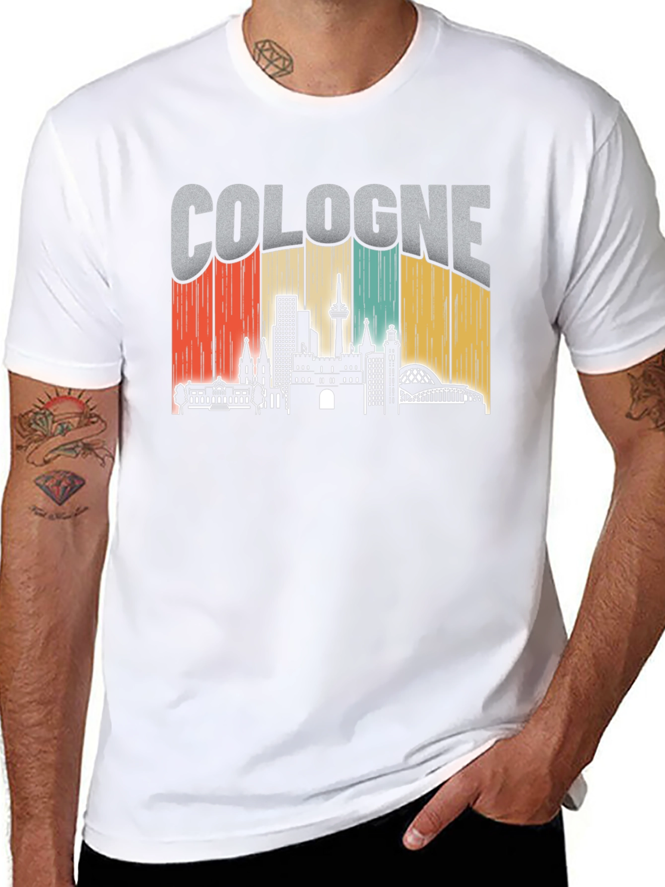 Cologne Skyline Retro Graphic Tee