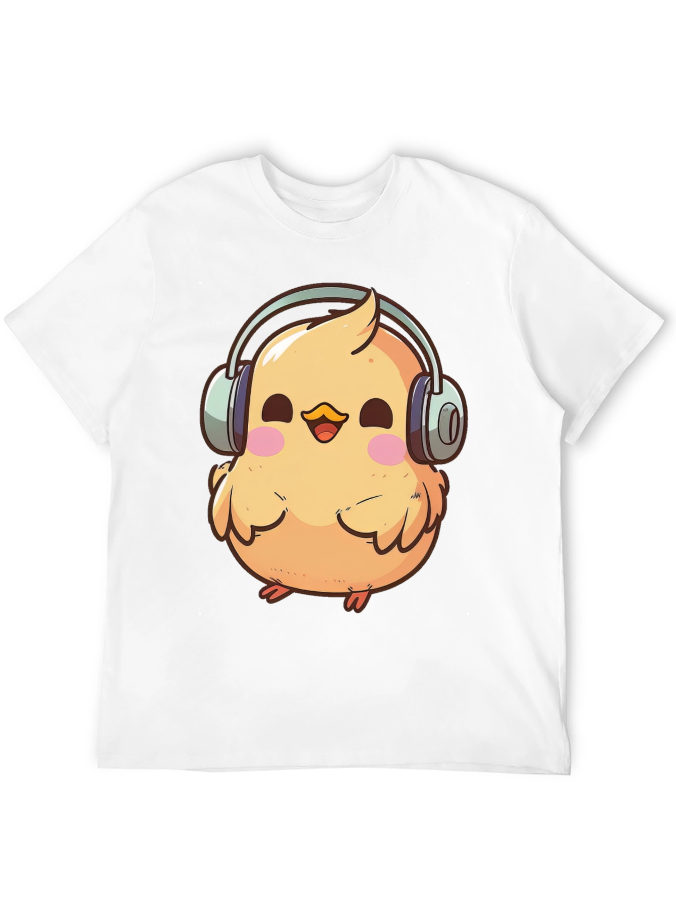 Chick with Headphones Graphic Tee - Black