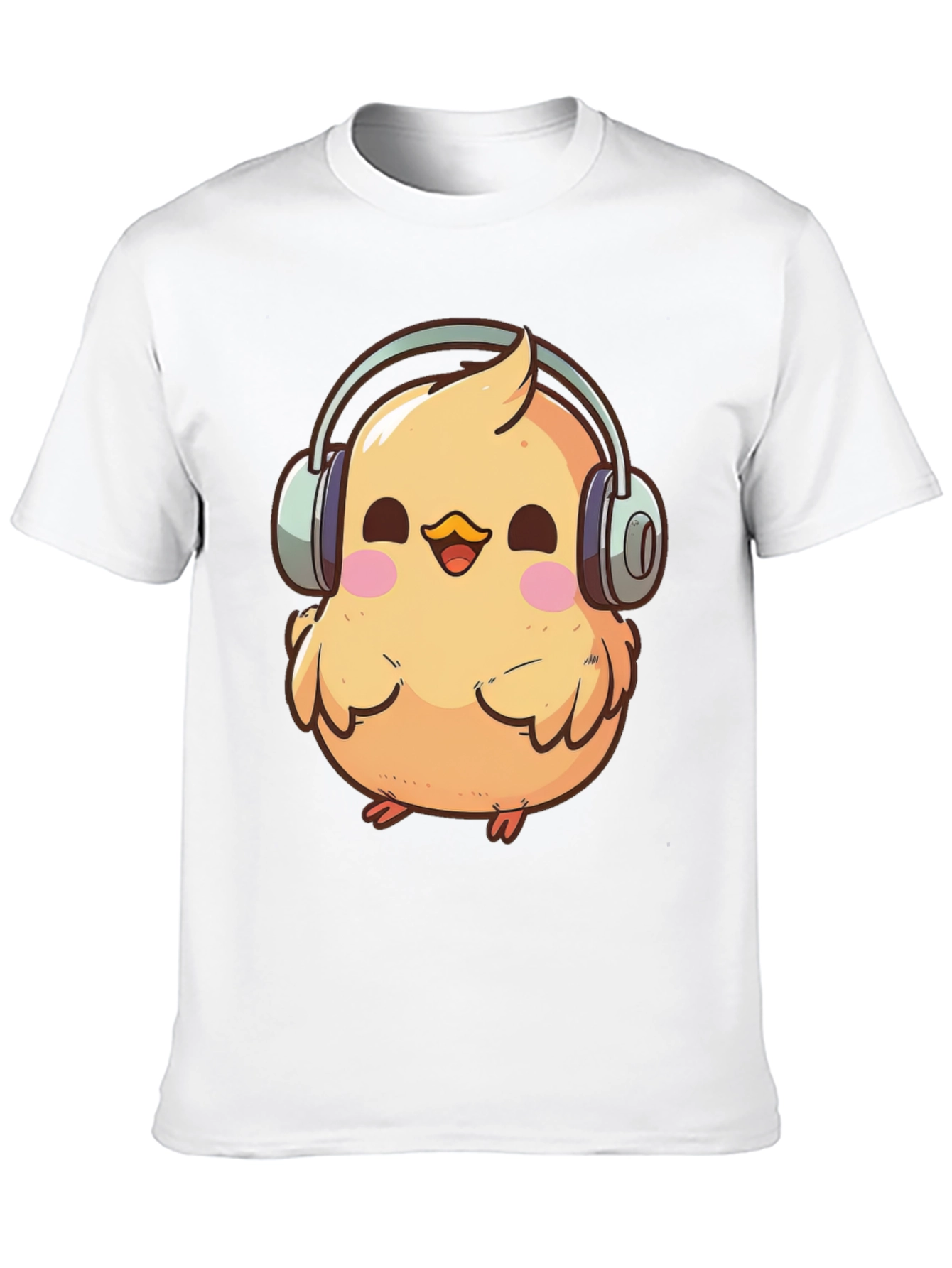 Chick with Headphones Graphic Tee - Black