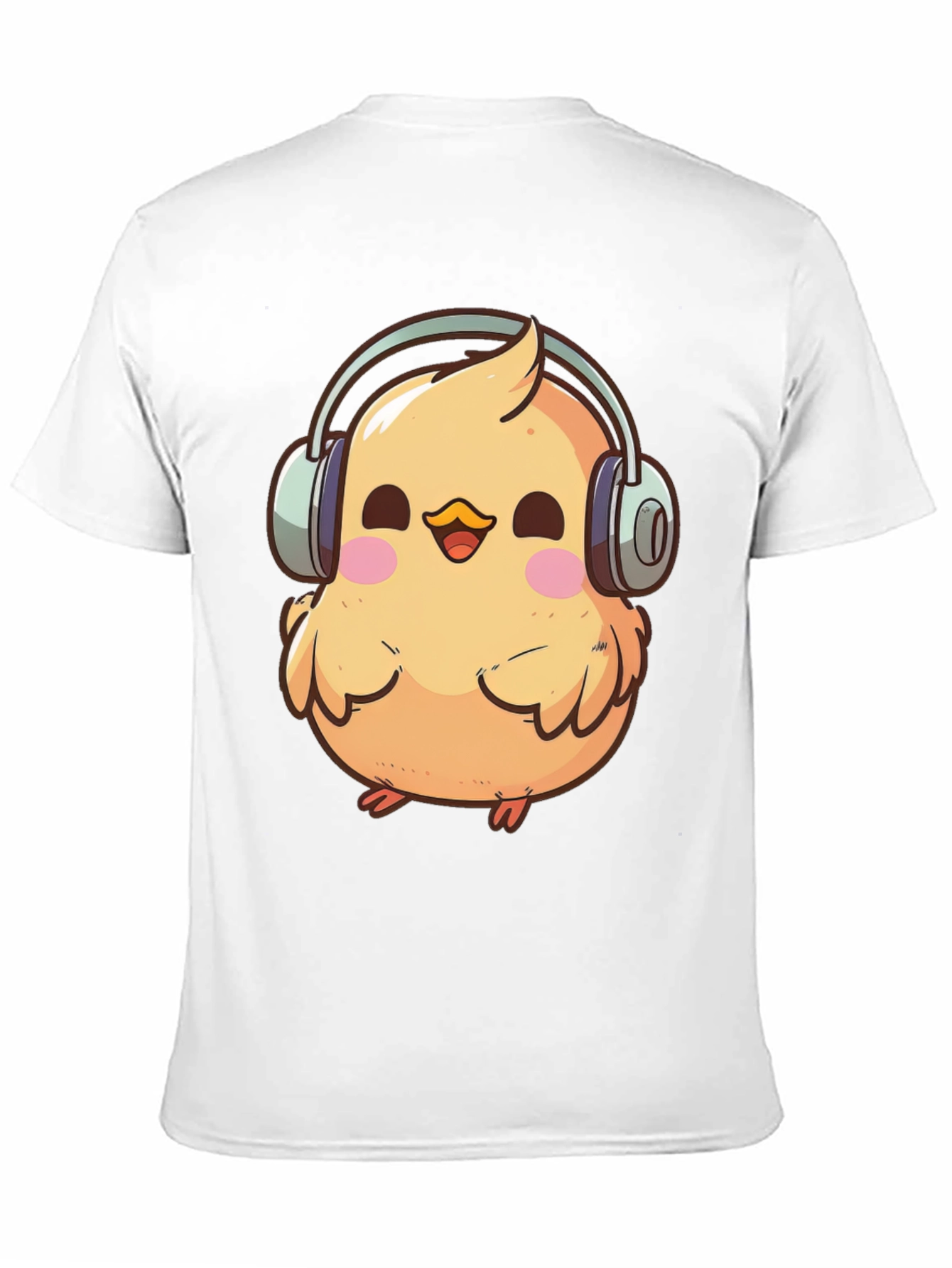 Chick with Headphones Graphic Tee - Black