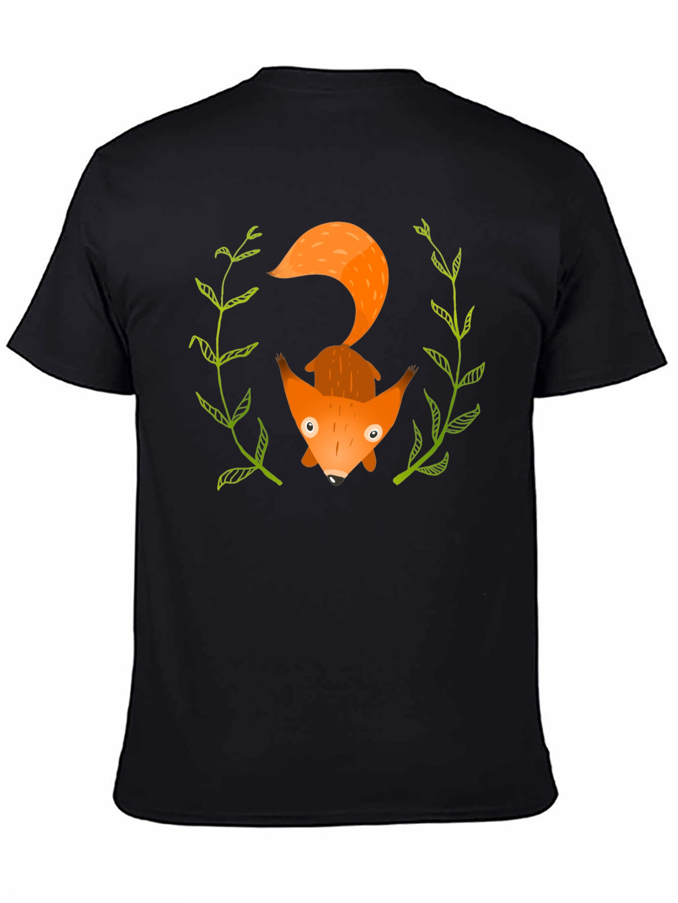 Cute Fox Graphic Tee - Mens Black T-Shirt