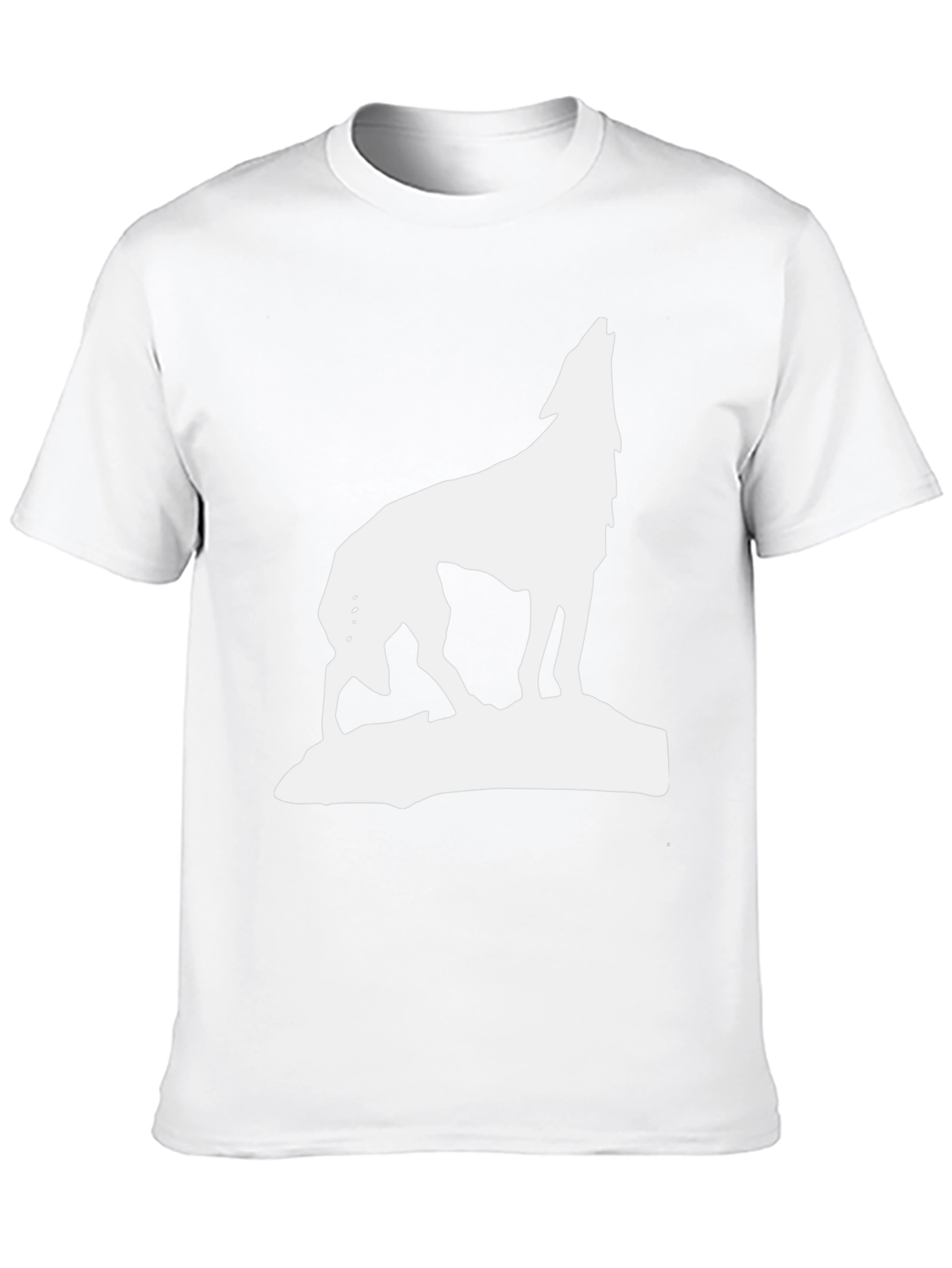 Mens Black Wolf Graphic Tee - Howling Animal Design