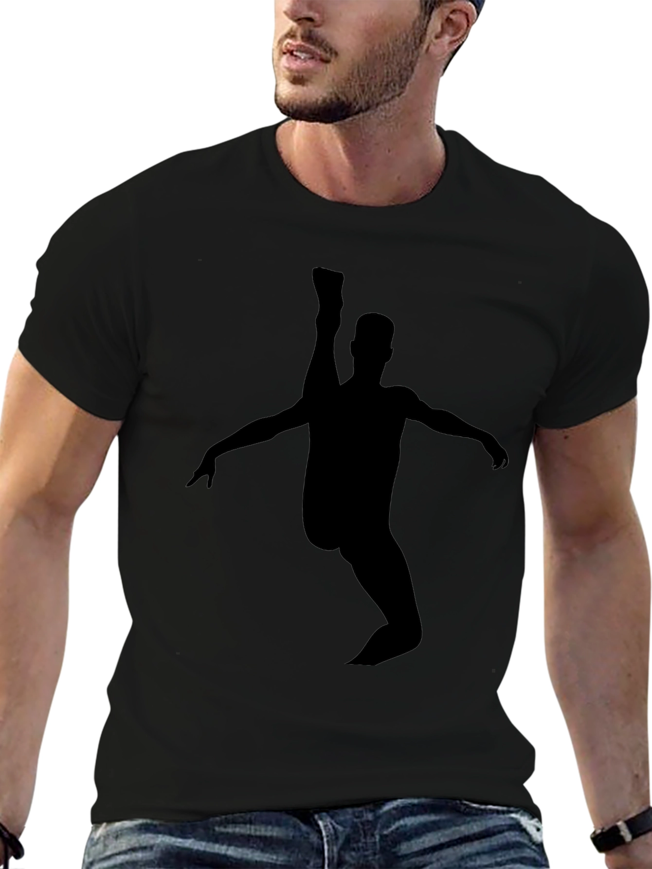 High Kick Silhouette Graphic Tee - Black Cotton Blend