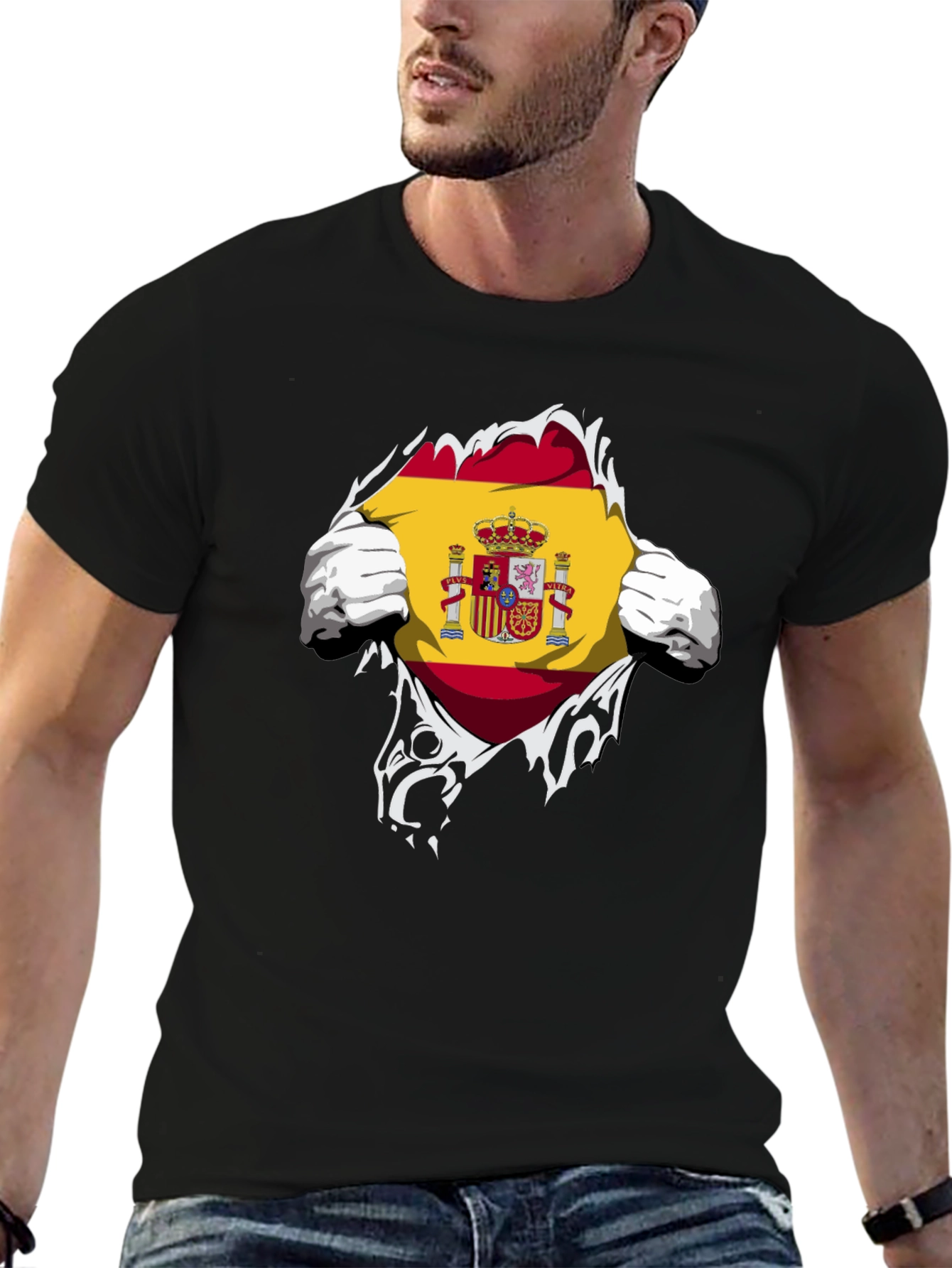 Spain Flag Ripped T-Shirt - Show Your Pride!