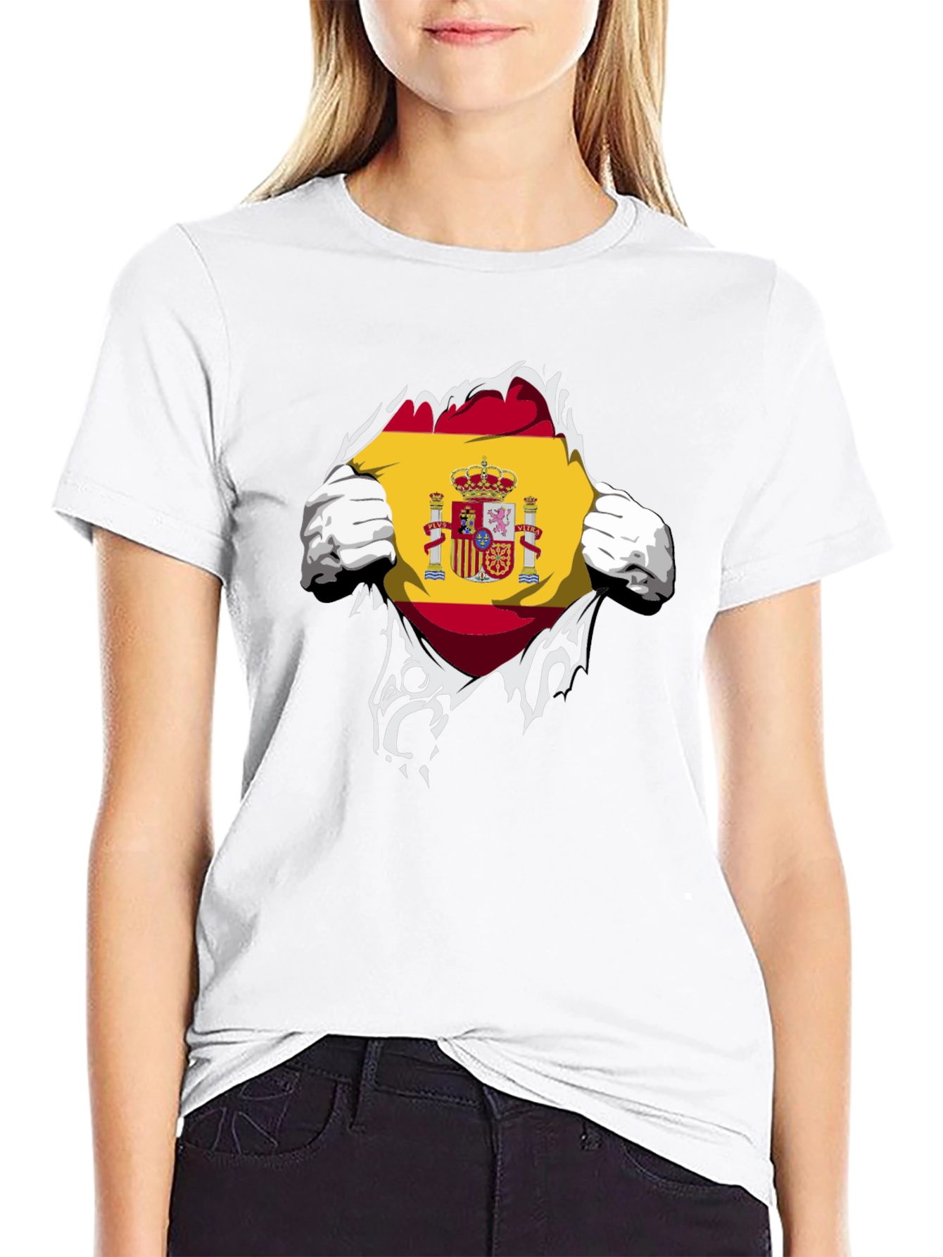 Spain Flag Ripped T-Shirt - Show Your Pride!