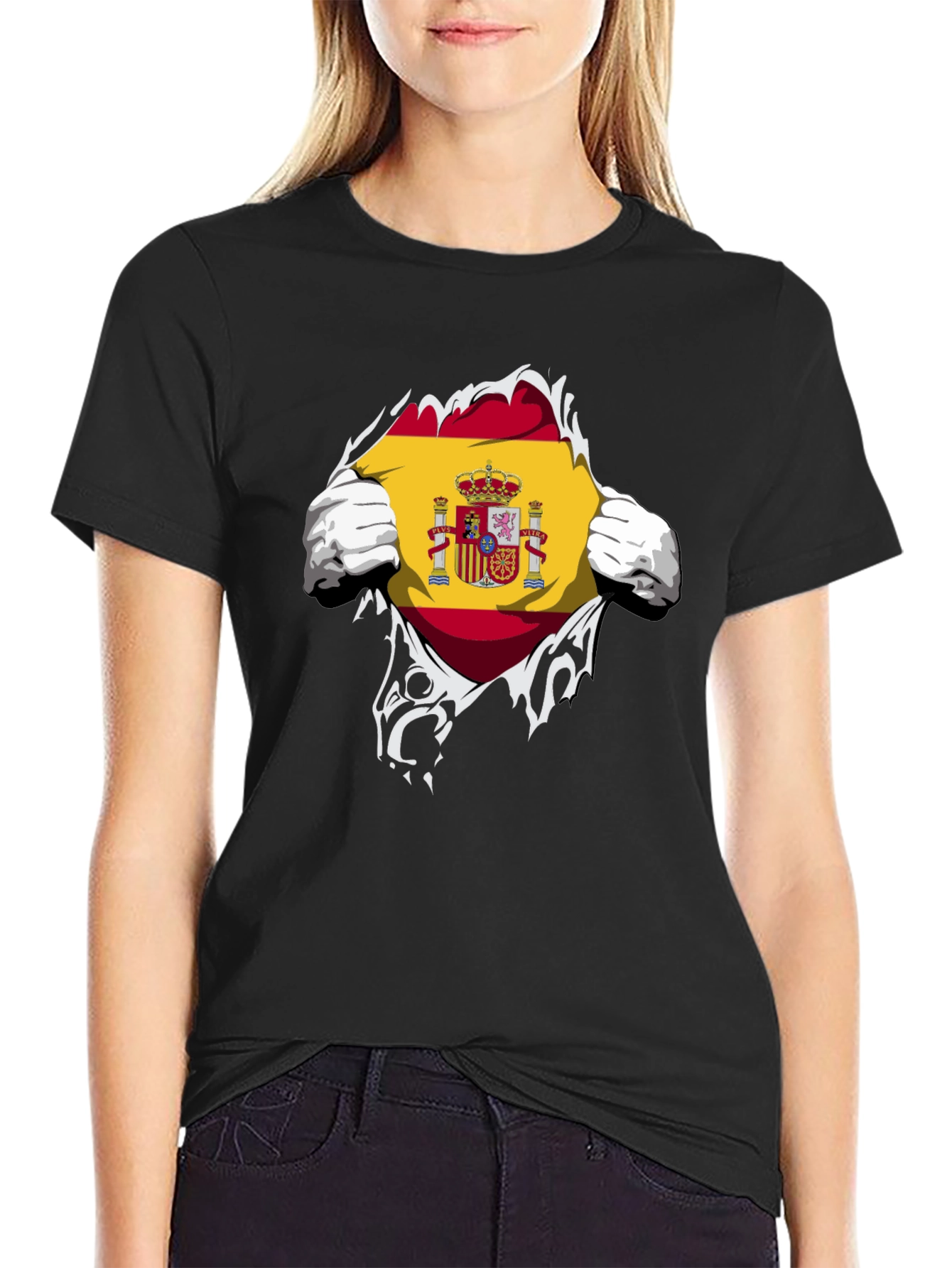 Spain Flag Ripped T-Shirt - Show Your Pride!