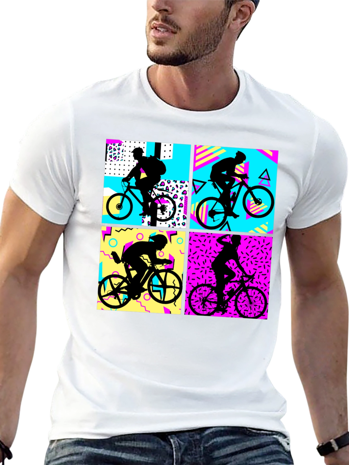 Retro 80s Biker Silhouette T-Shirt