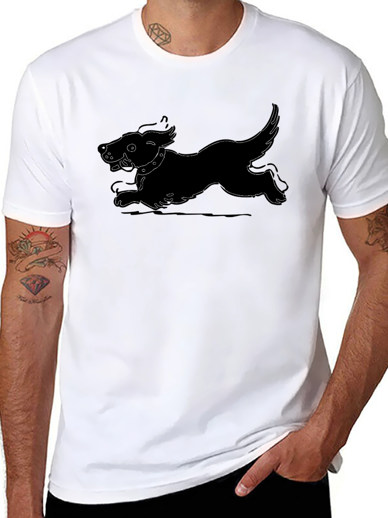 Dog Graphic Black T-Shirt