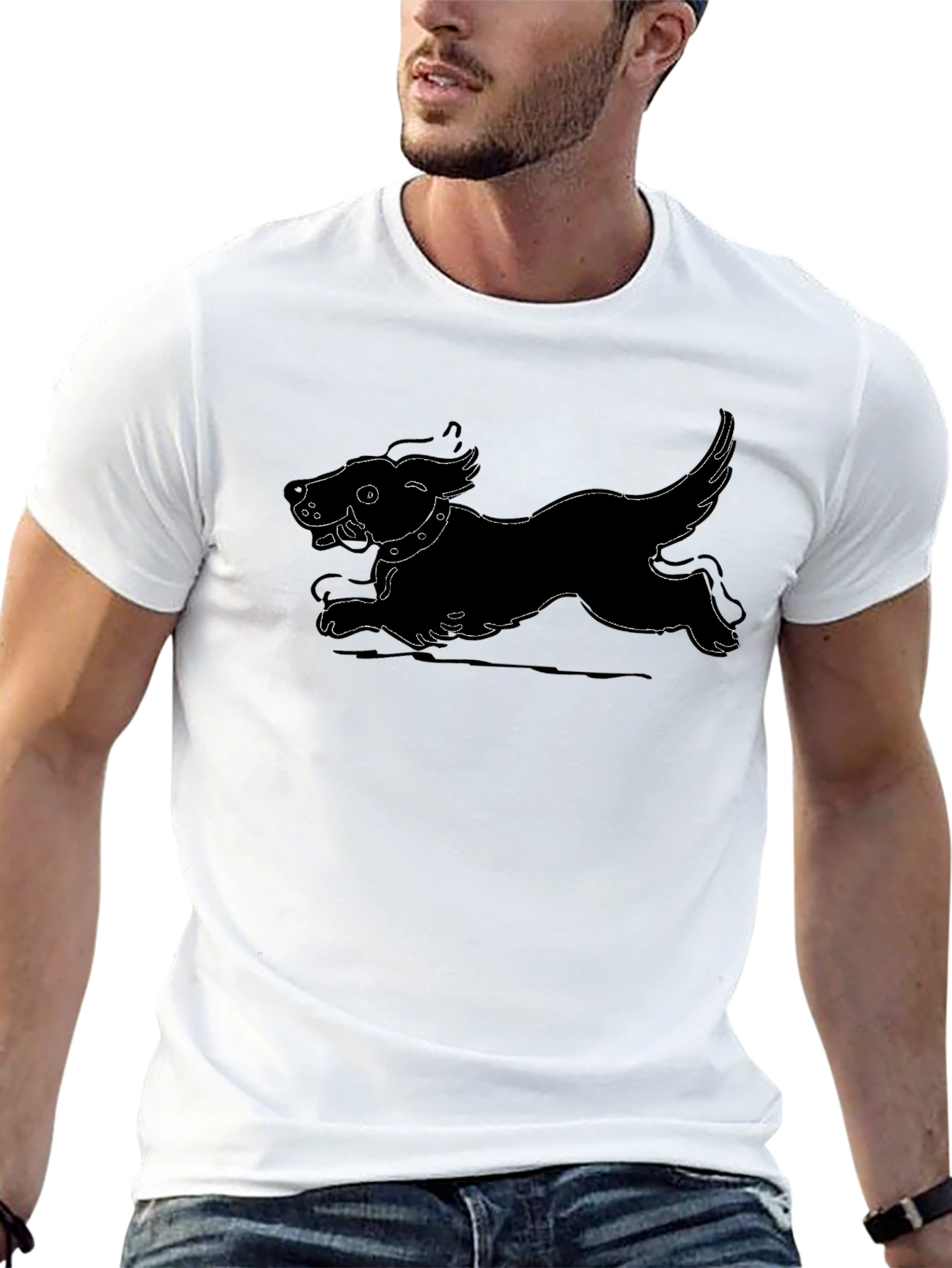 Dog Graphic Black T-Shirt