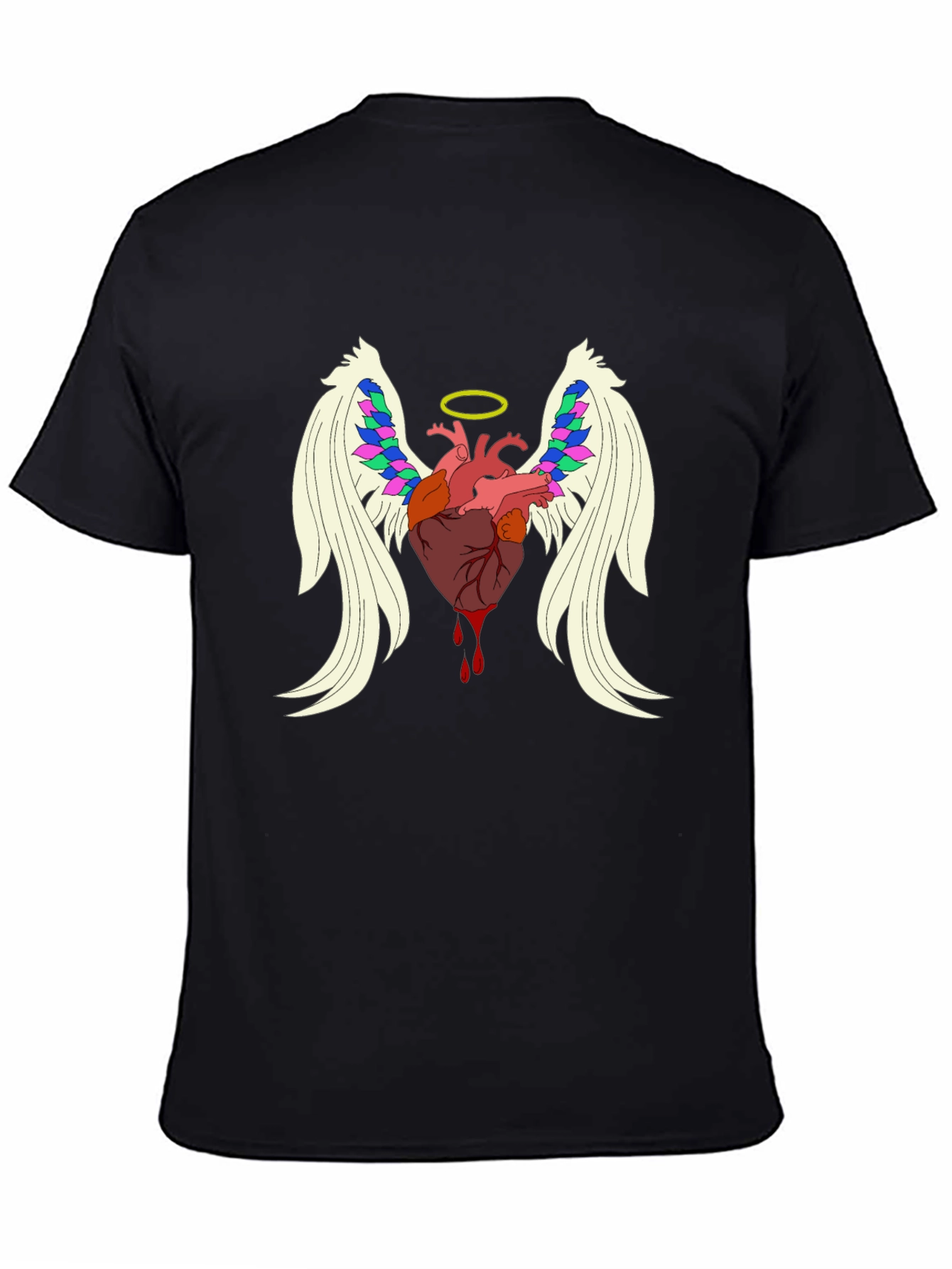 Angel Heart Graphic Tee - Mens Black T-Shirt