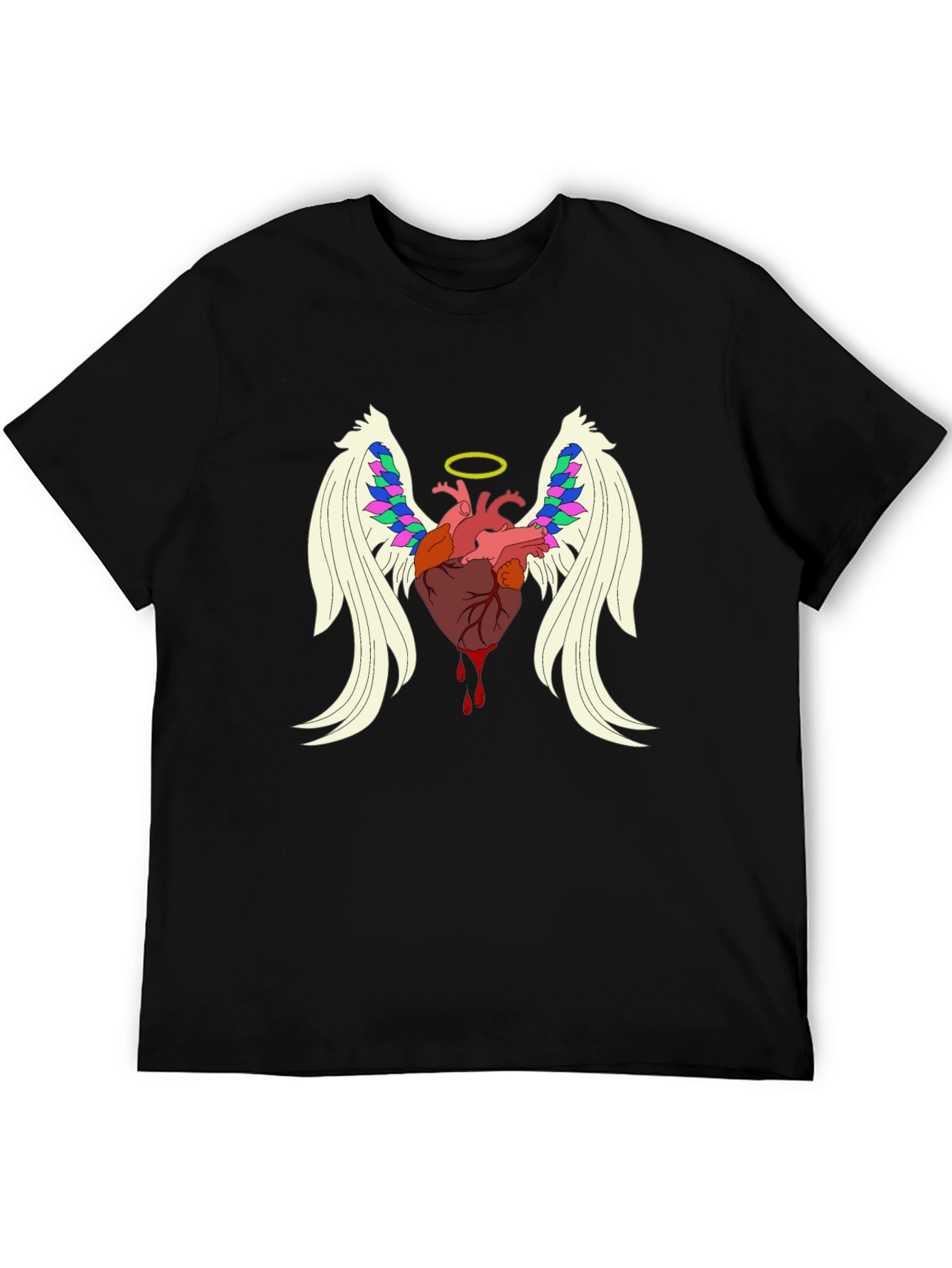 Angel Heart Graphic Tee - Mens Black T-Shirt