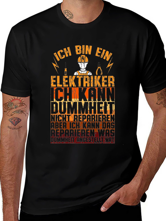 Electrician T-Shirt Funny German Text Graphic Tee