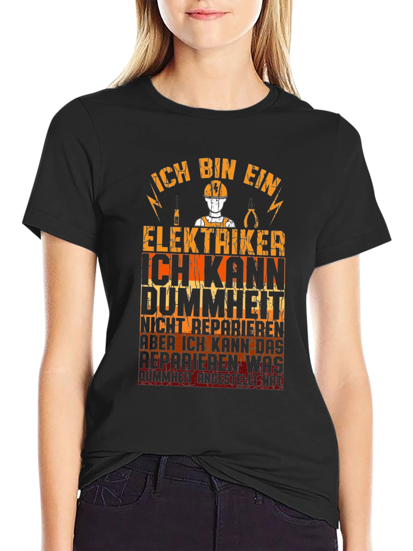 Electrician T-Shirt Funny German Text Graphic Tee