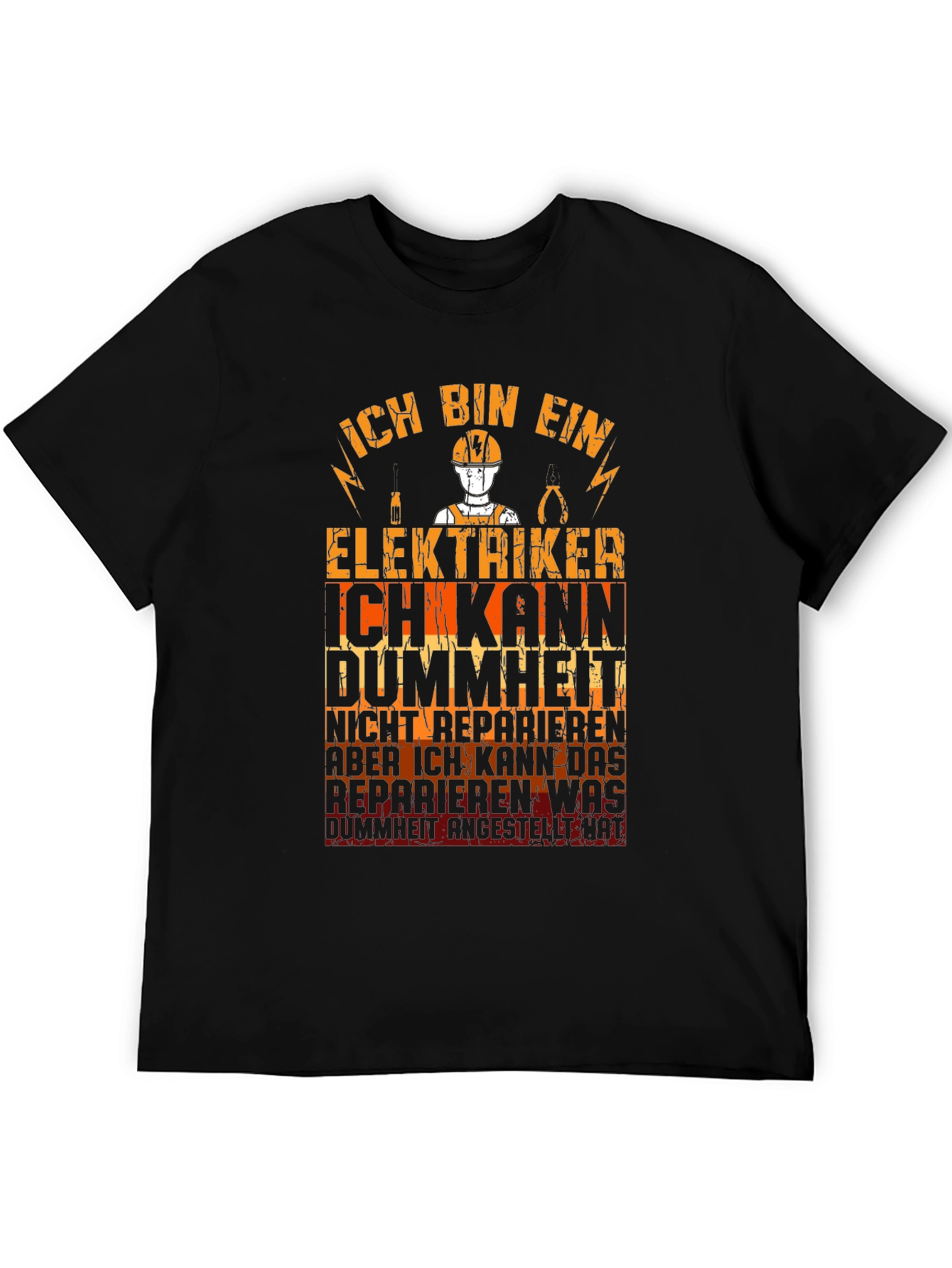 Electrician T-Shirt Funny German Text Graphic Tee